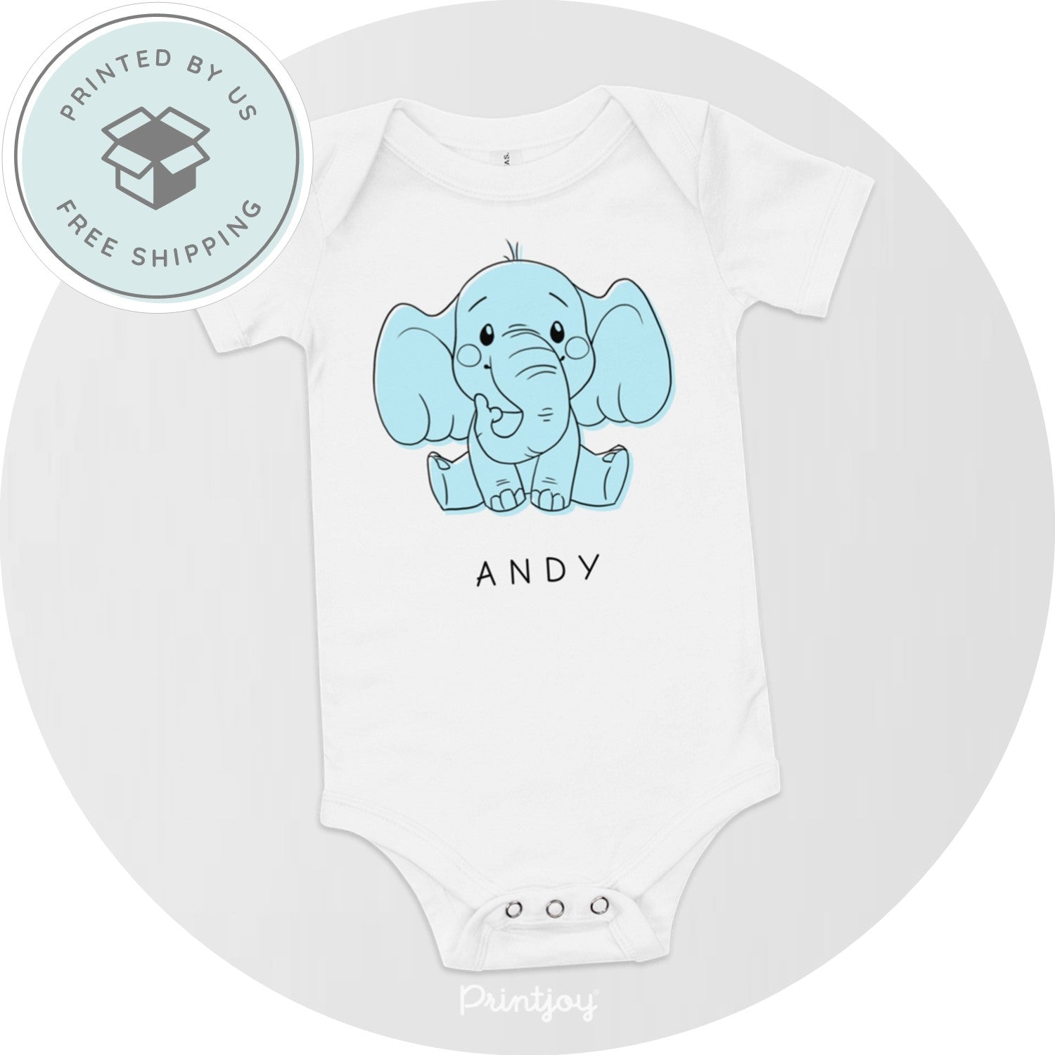 Cute Baby Elephant Personalized Onesie - Printjoy
