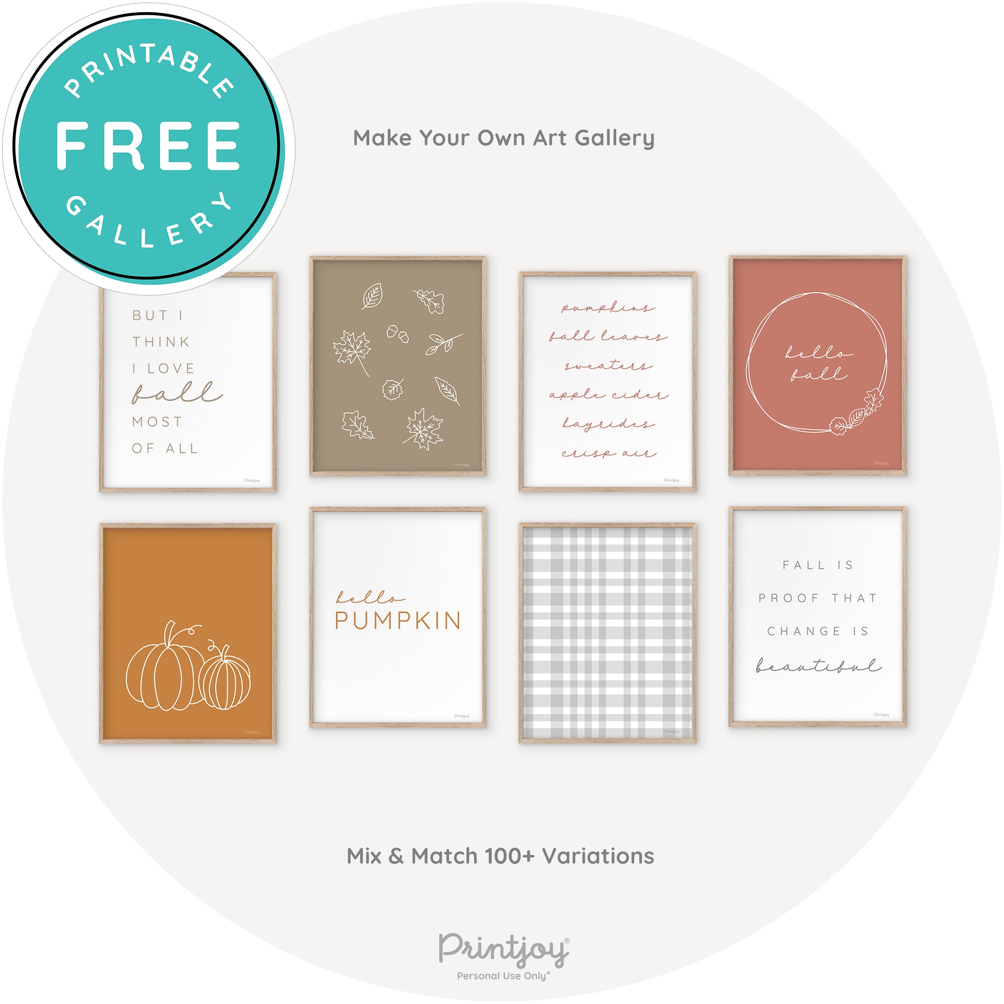 Fall Favorite Things Cute Modern Chic Decor Wall Art Free Printable