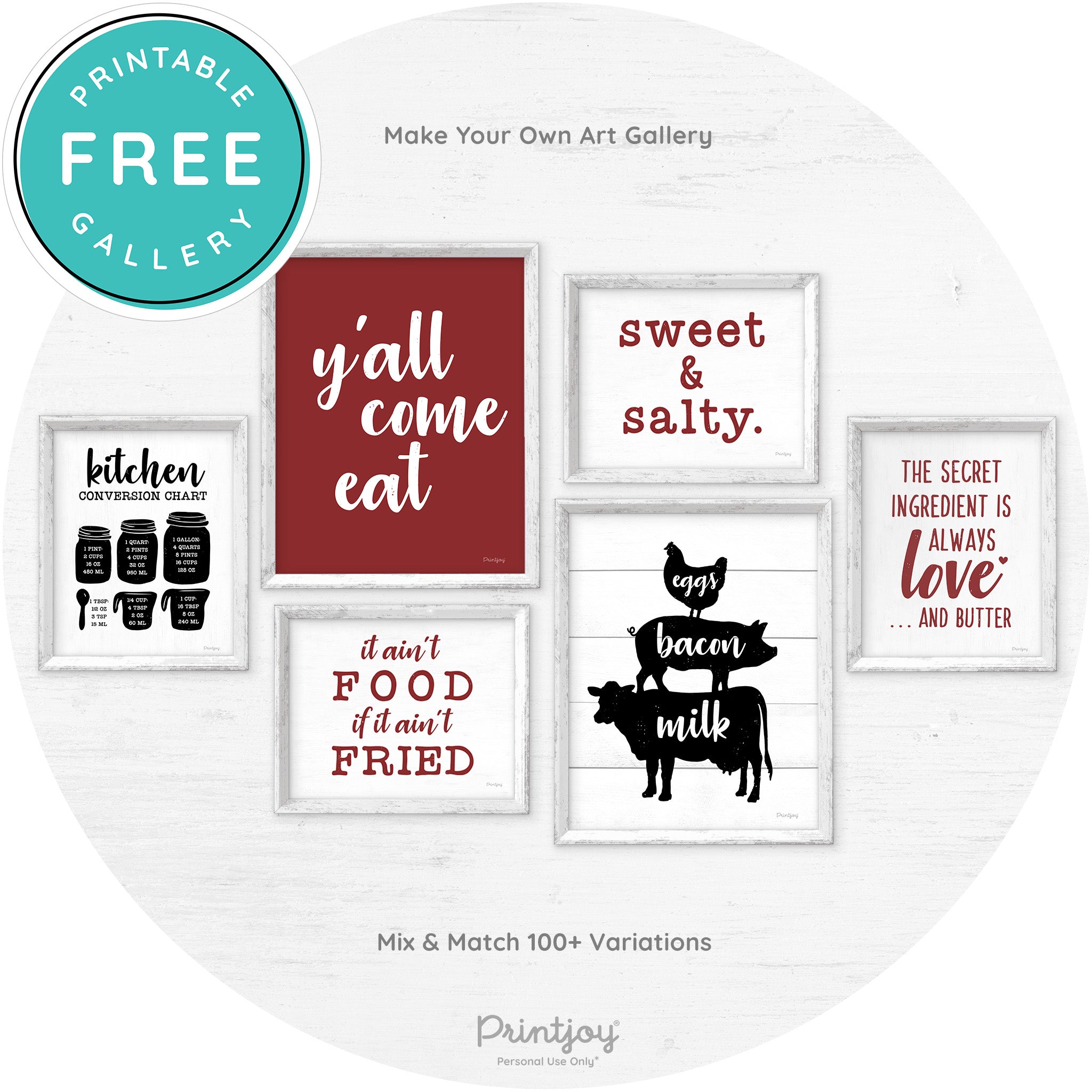 It Ain't Food If It Ain't Fried Kitchen Farmhouse Wall Art Free Printable - Printjoy