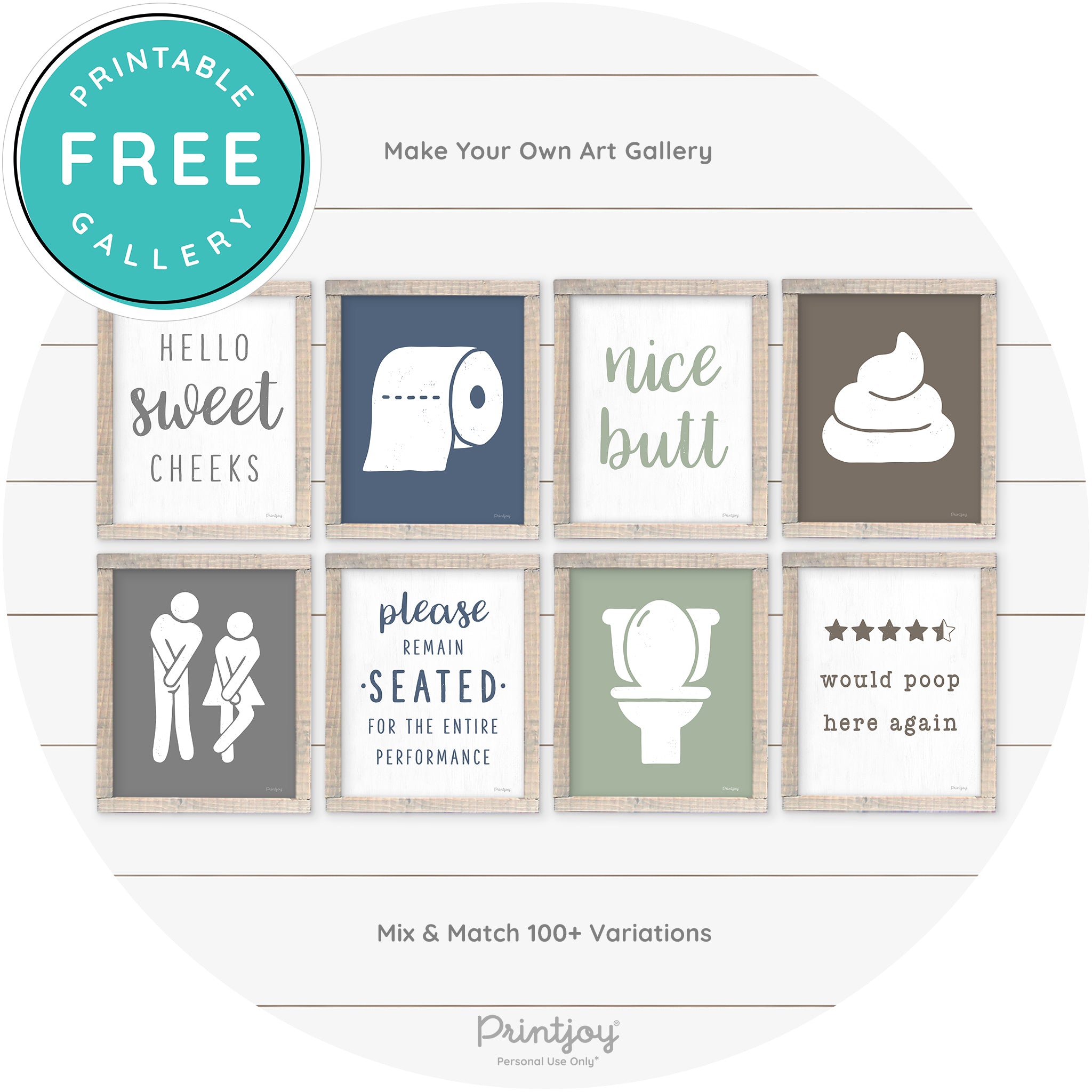Potty Dance Gotta Go Sign Funny Farmhouse Wall Art Free Printable