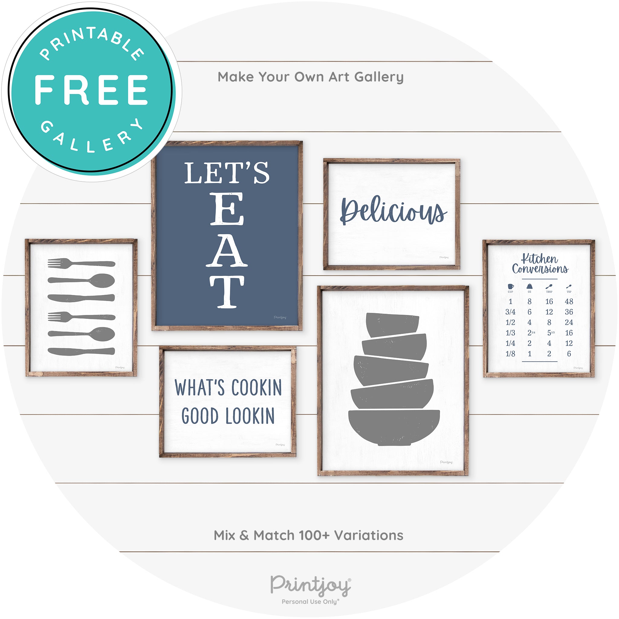 Let's Eat Kitchen Sign Rustic Farmhouse Wall Art Decor Free Printable - Printjoy