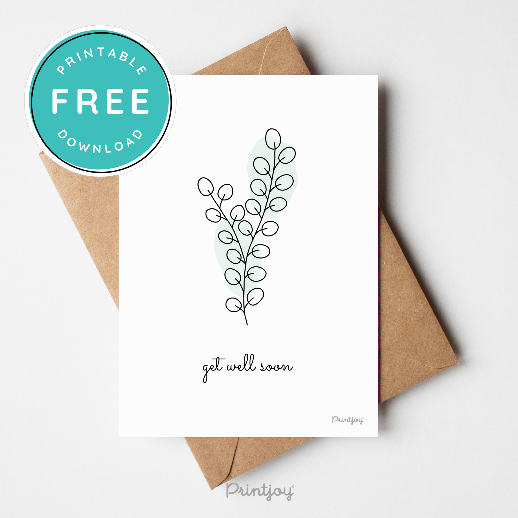 Get Well Soon Greeting Card Lovely Floral Line Art Free Printable