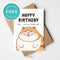 Funny Happy Birthday Greeting Card Fat Cats Printable