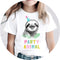 Girls Wild Zoo Party Sloth Animal T-Shirt - Printjoy