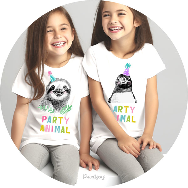 Girls Zoo Party Animal Fun Custom Kids T-Shirt - Printjoy