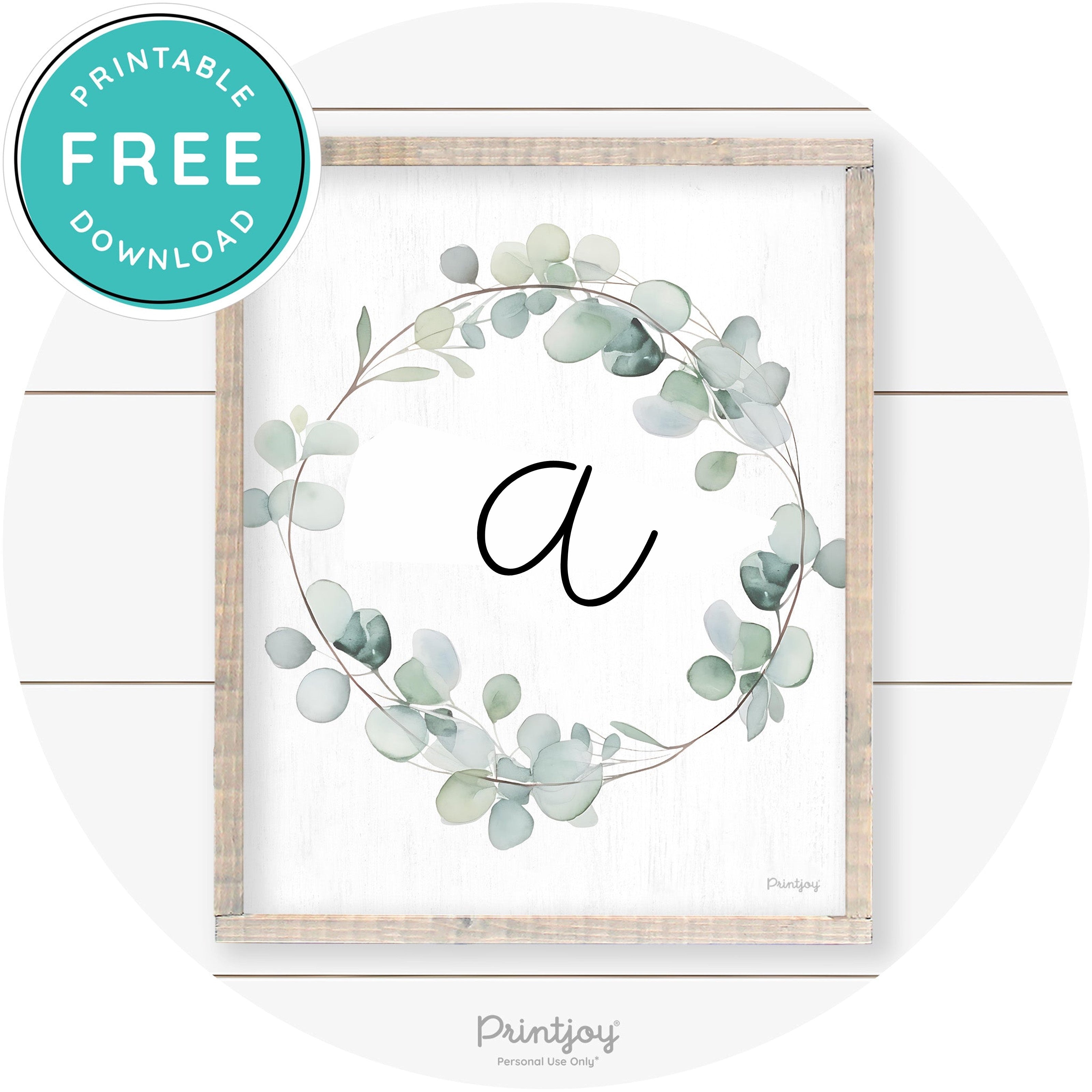 Home Watercolor Eucalyptus Wreath Farmhouse Art Free Printable
