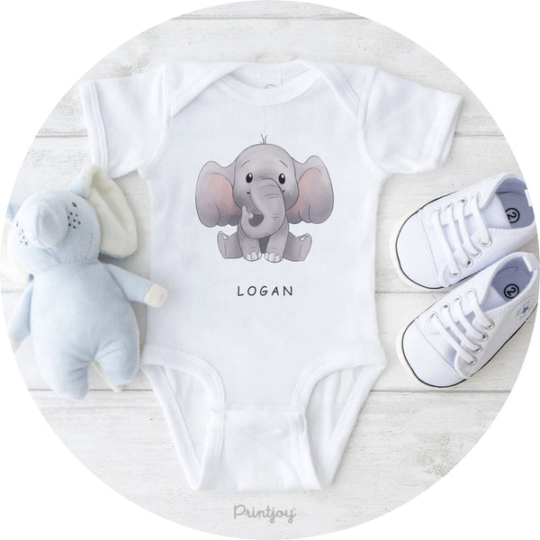 Cute Baby Elephant Personalized Onesie - Printjoy
