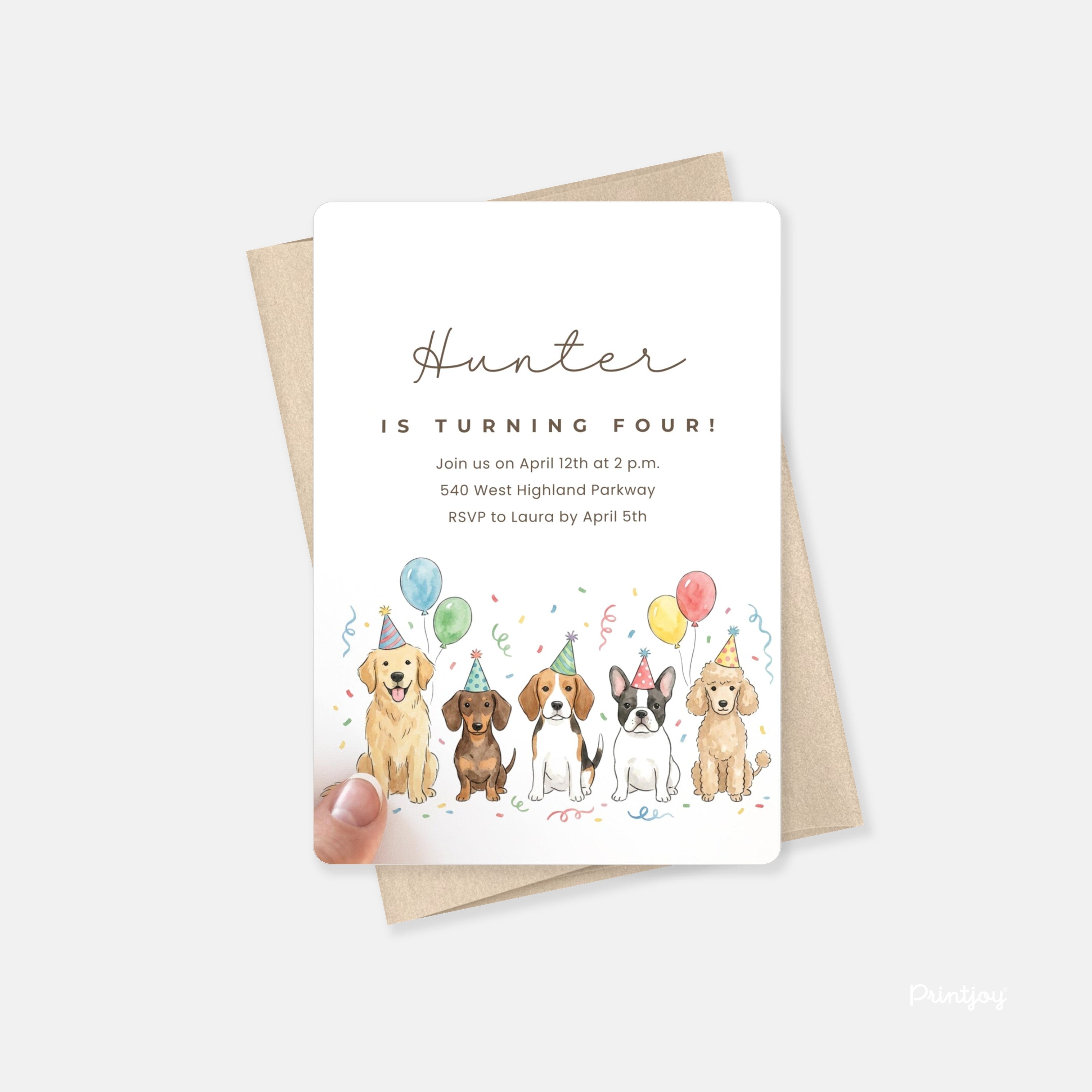 Fun Line Art Happy Birthday Party Invite Minimal Card (Copy) (Copy) (Copy) - Printjoy
