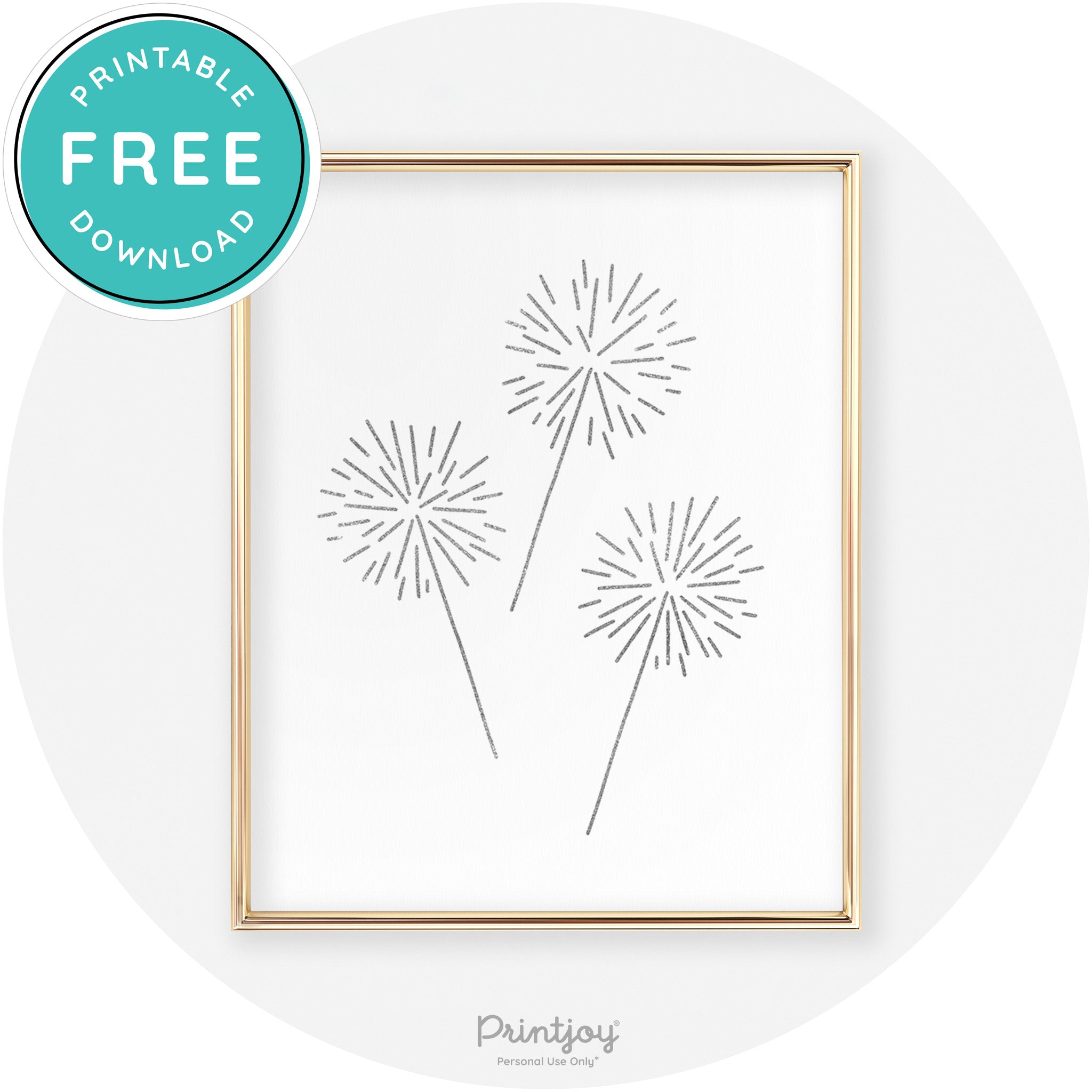 Sparklers New Year Celebration Modern Chic Wall Art Free Printable