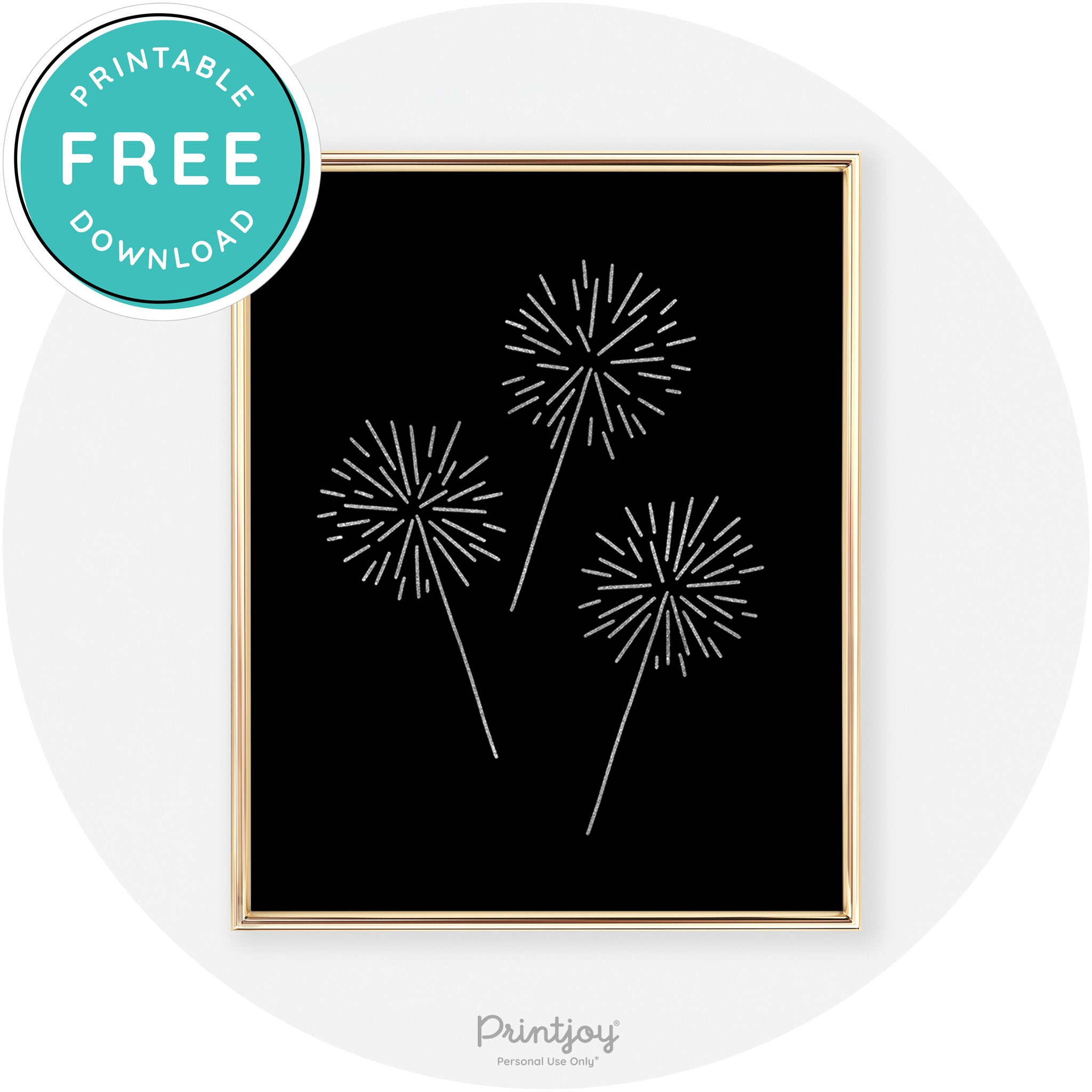 Sparklers New Year Celebration Modern Chic Wall Art Free Printable