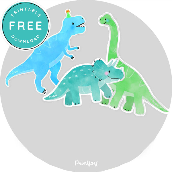 Boys Bright N Fun Dinosaur Wall Cutouts Decor Birthday Party Printable