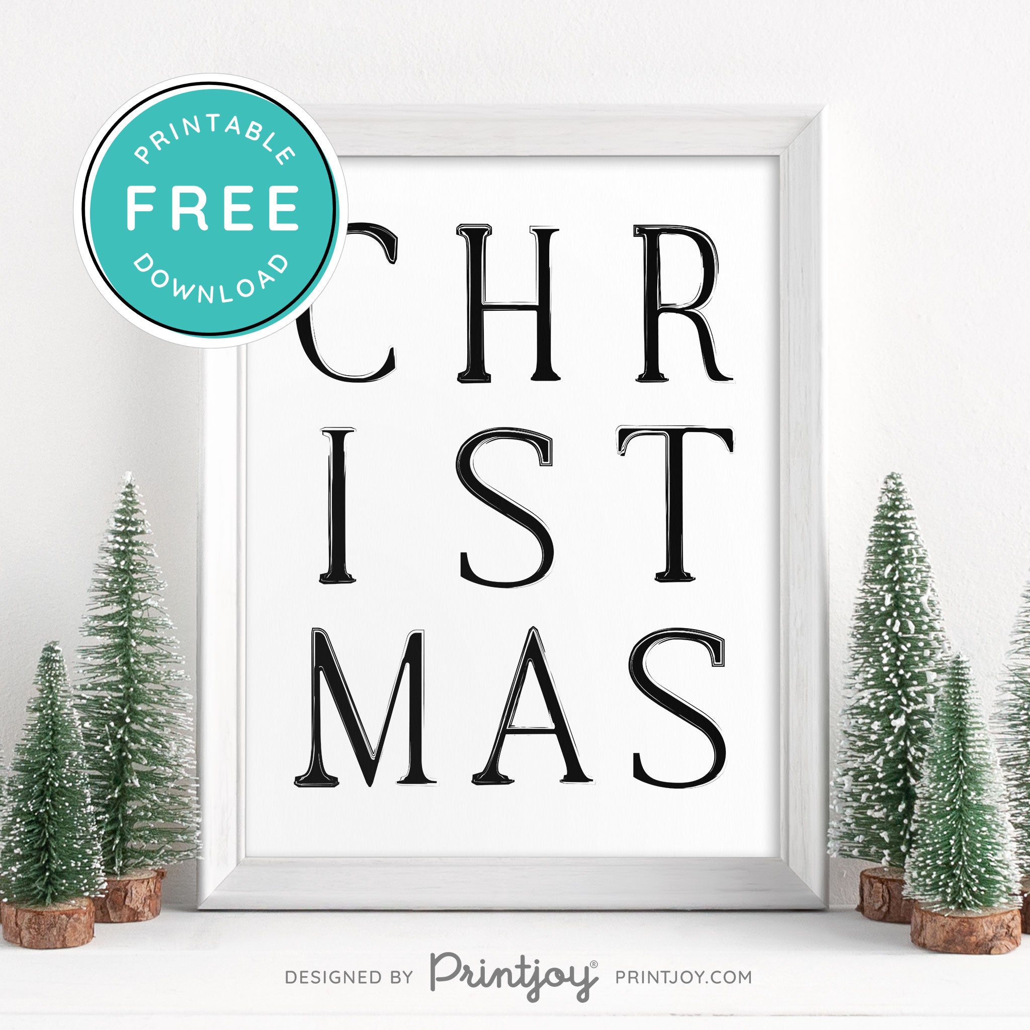 Free Printable Christmas Farmhouse Winter Wall Art Decor Download - Printjoy