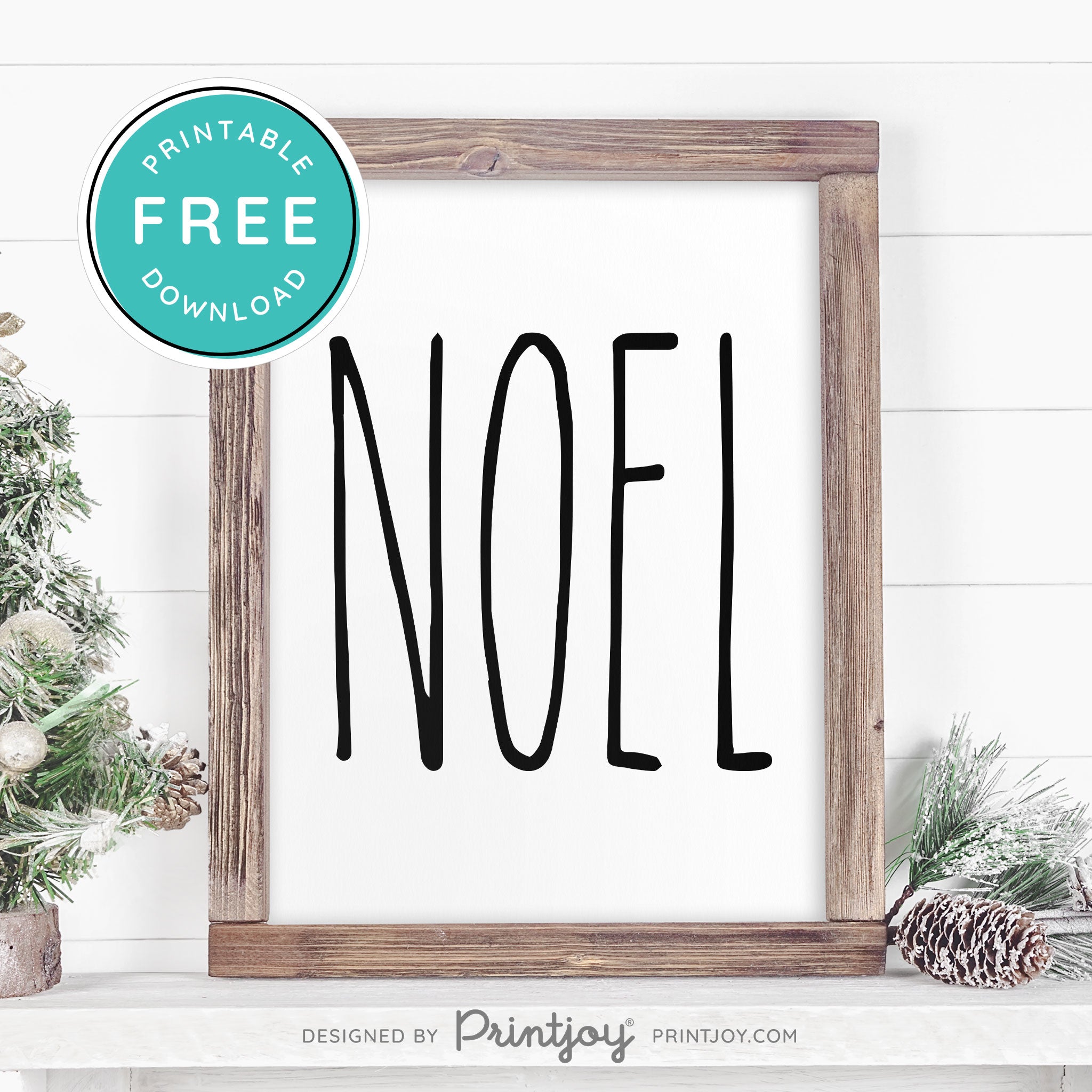 Free Printable Noel Christmas Farmhouse Winter Wall Art Decor Download - Printjoy