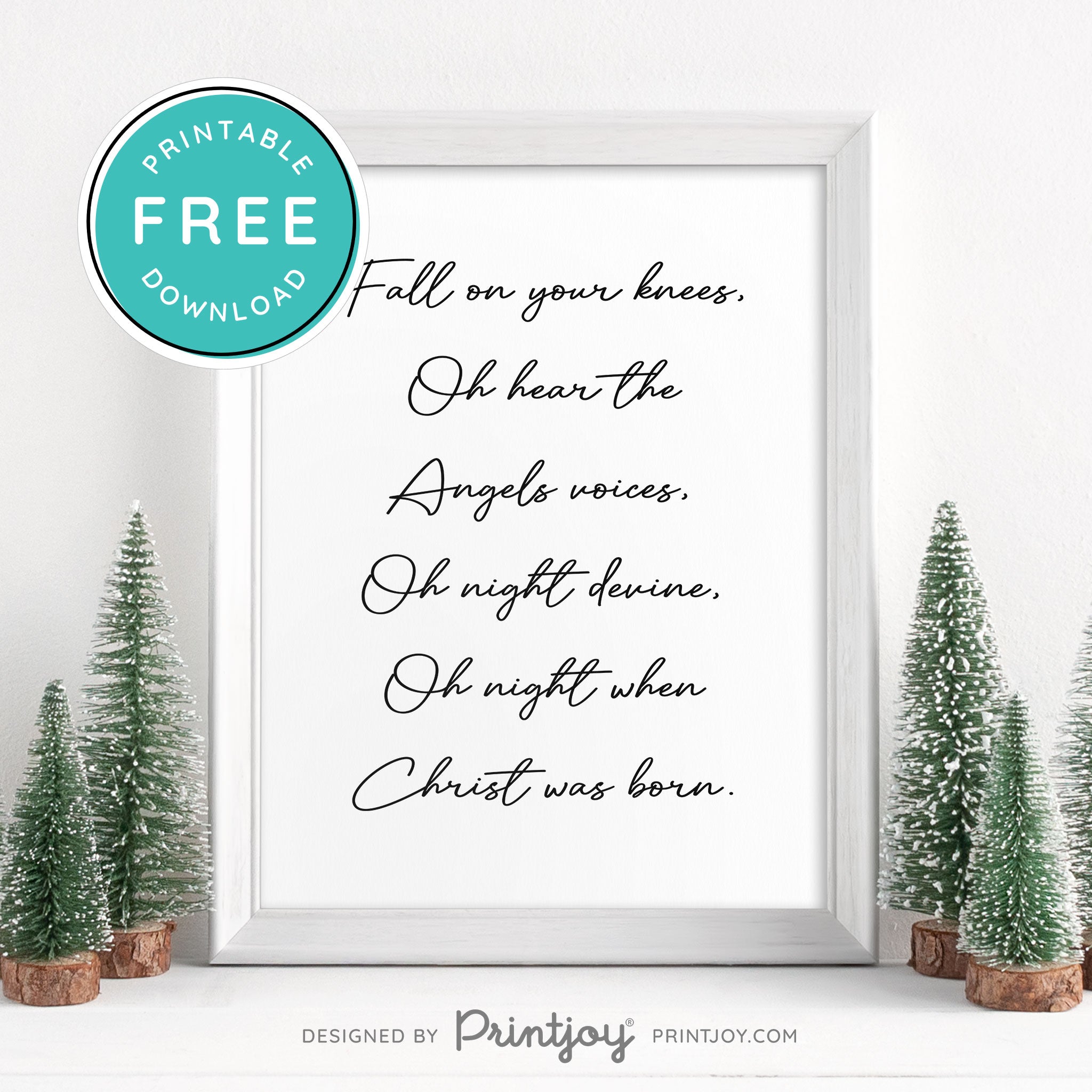 Free Printable Oh Hear The Angels Voices Christmas Wall Art Decor Download - Printjoy