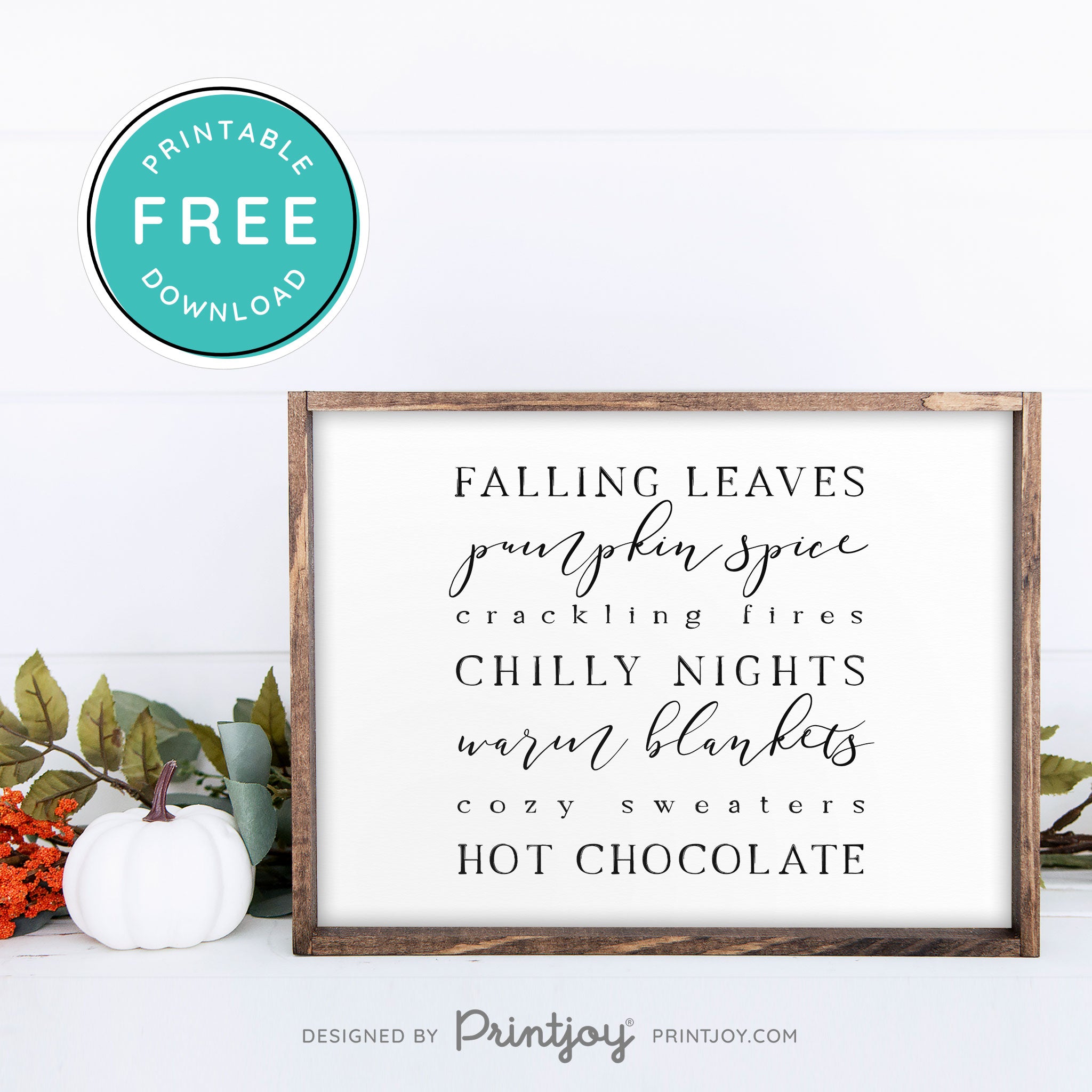 Free Printable Favorite Fall Things Poem Quote Autumn Wall Art Decor Download - Printjoy