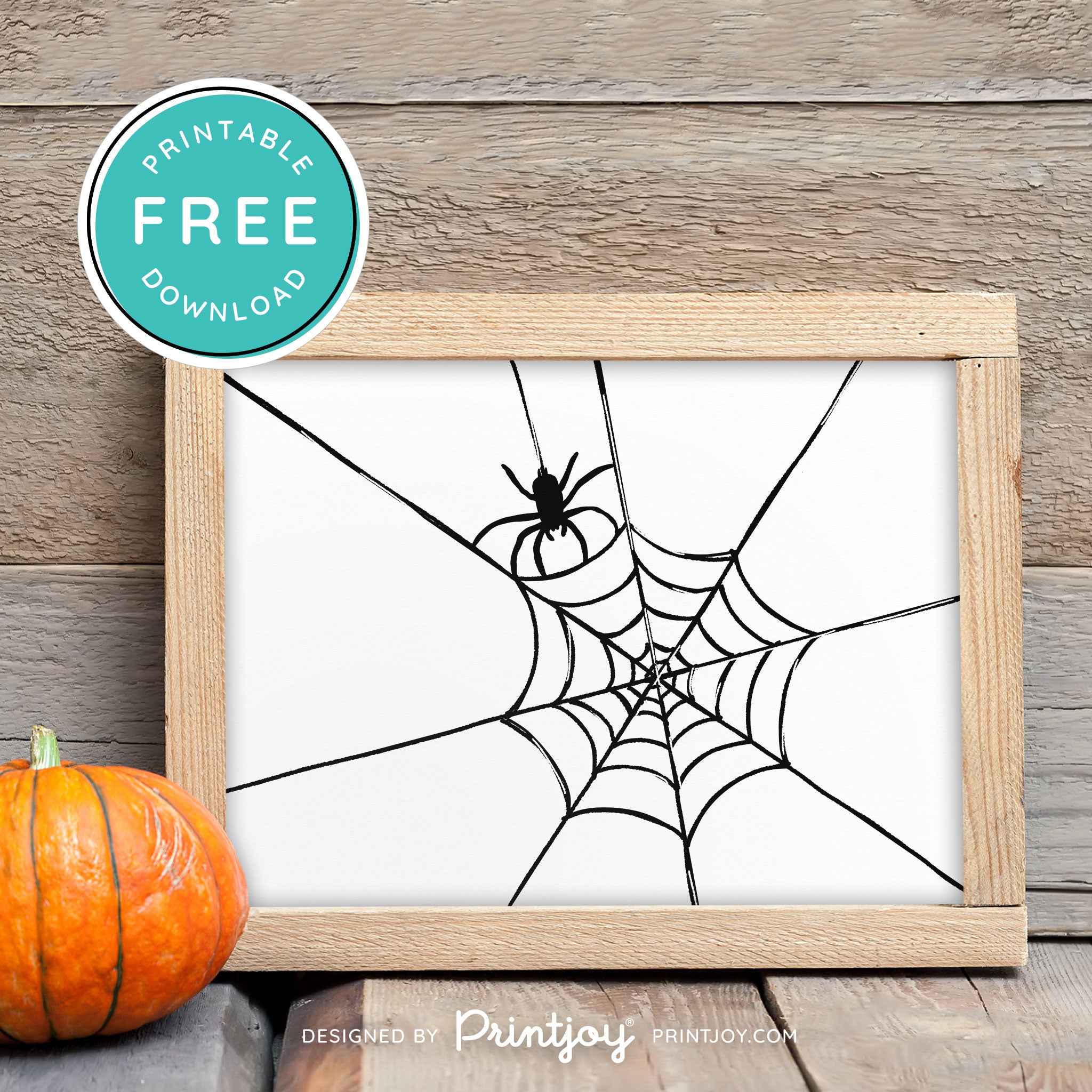 Free Printable Creepy Spider Web Halloween Wall Art Decor Download - Printjoy