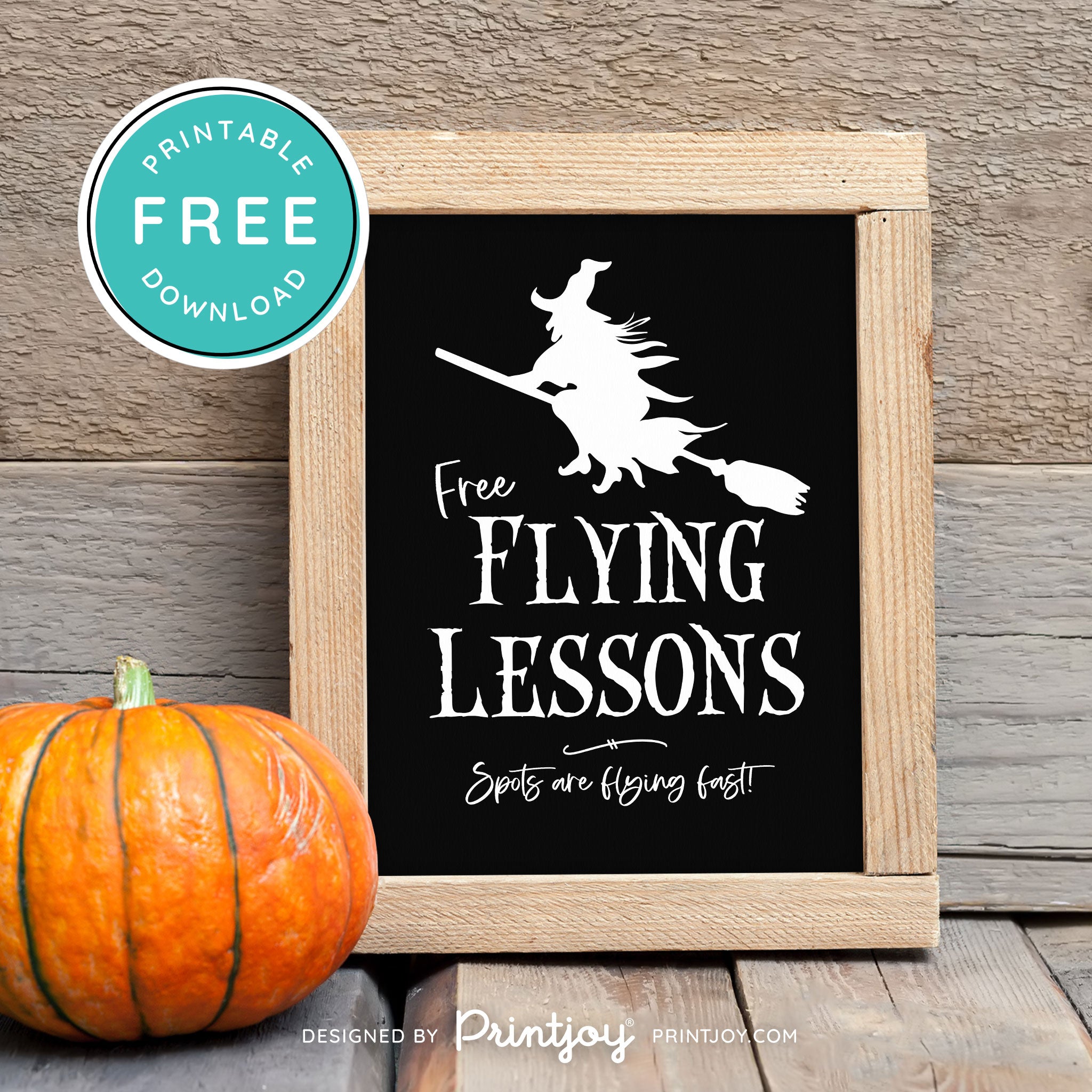 Free Printable Broom Flying Lessons Witch Halloween Wall Art Decor Download - Printjoy