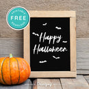 Free Printable Happy Halloween Bats Wall Art Decor Download - Printjoy