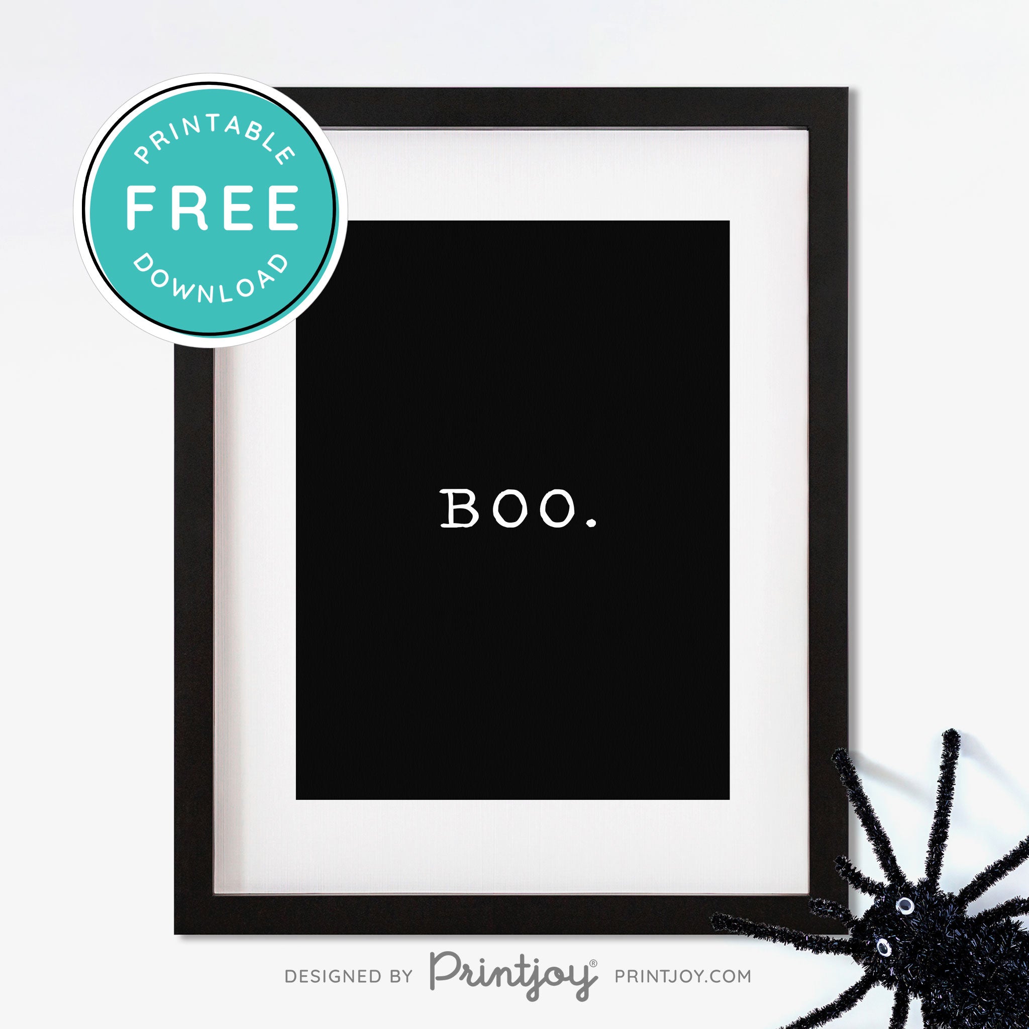 Free Printable Mini Boo Halloween Wall Art Decor Download - Printjoy