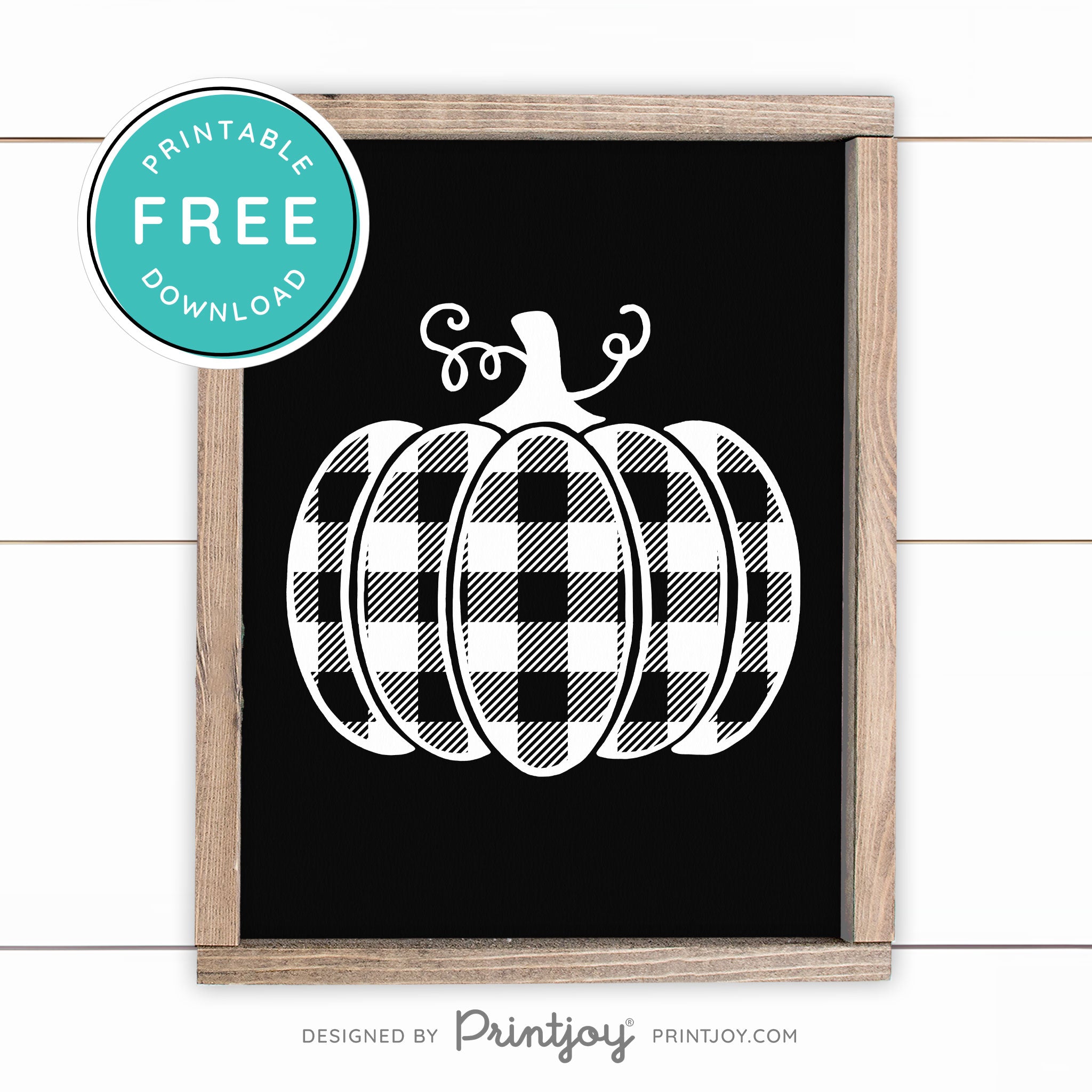 Free Printable Plaid Pumpkin Fall Wall Art Decor Download - Printjoy