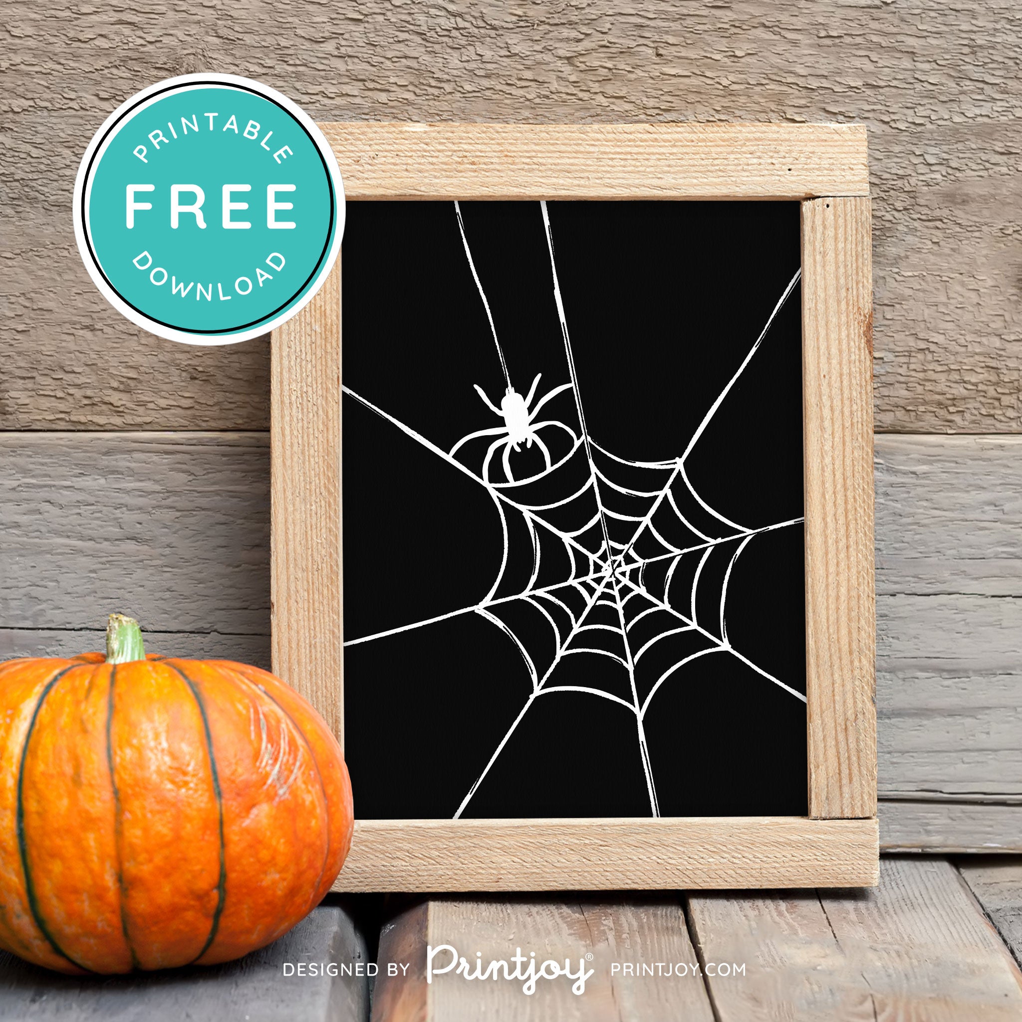 Free Printable Creepy Spider Web Halloween Wall Art Decor Download - Printjoy