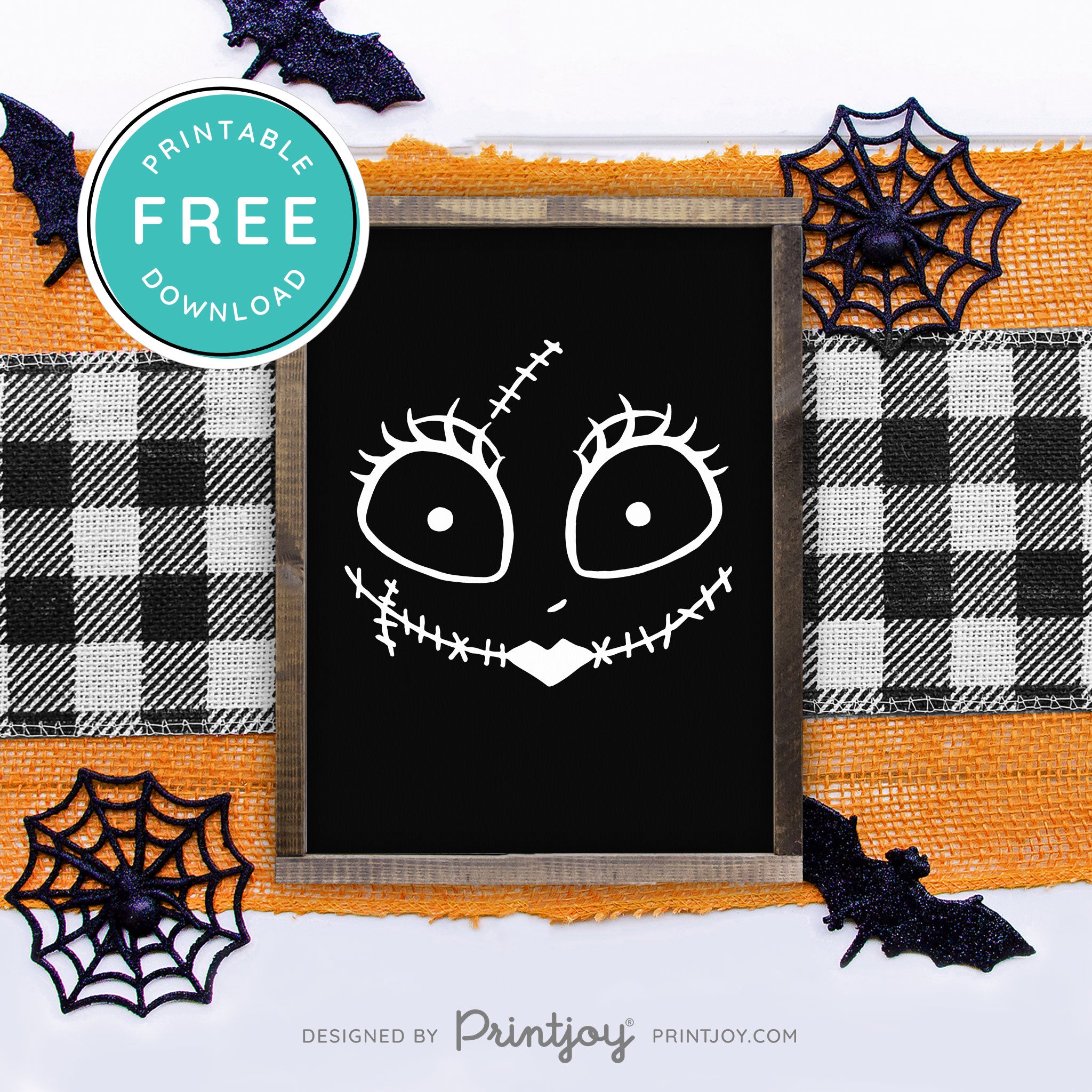 Free Printable Sally Rag Doll Face Nightmare Halloween Wall Art Decor Download - Printjoy