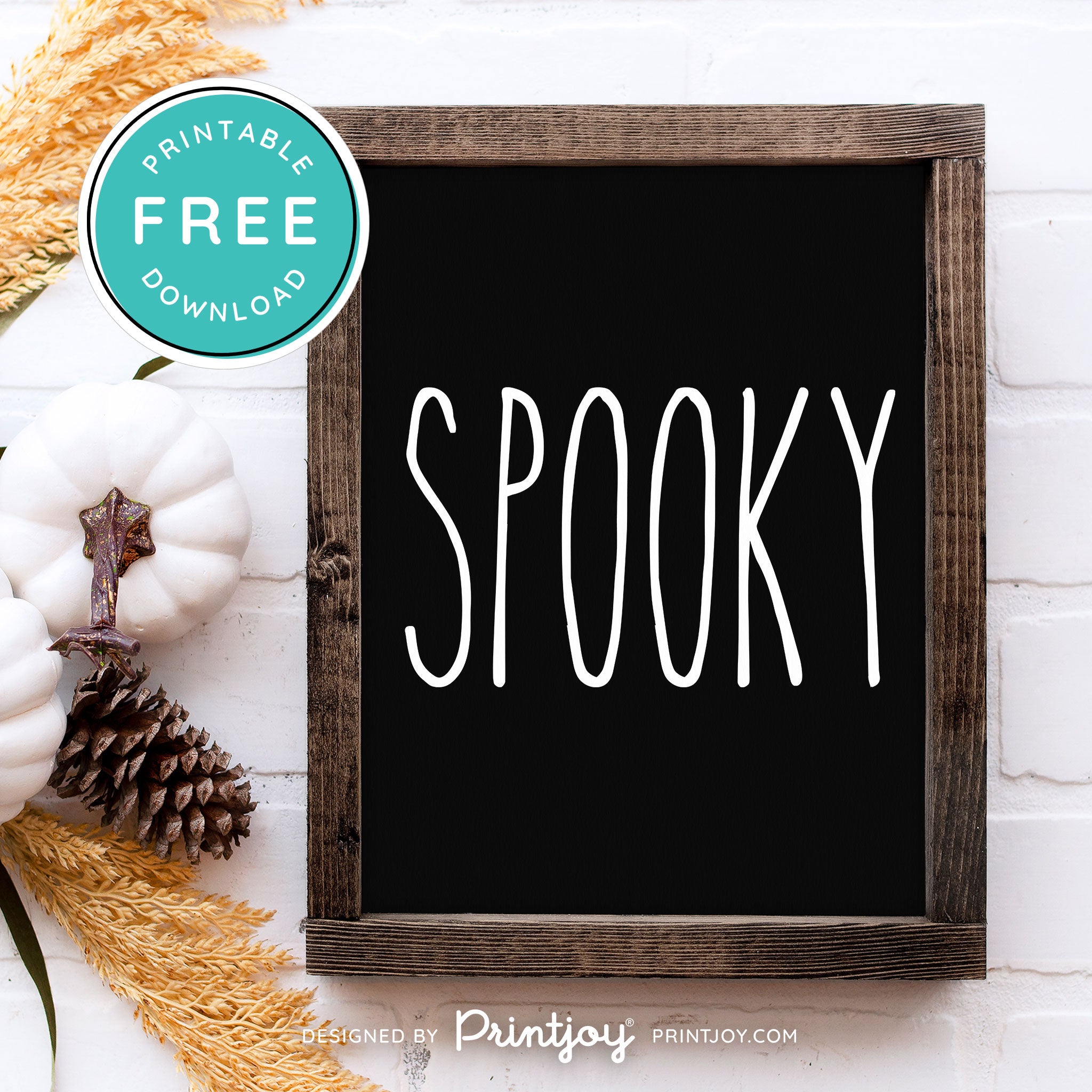 Free Printable Spooky Modern Farmhouse Halloween Wall Art Decor Download - Printjoy