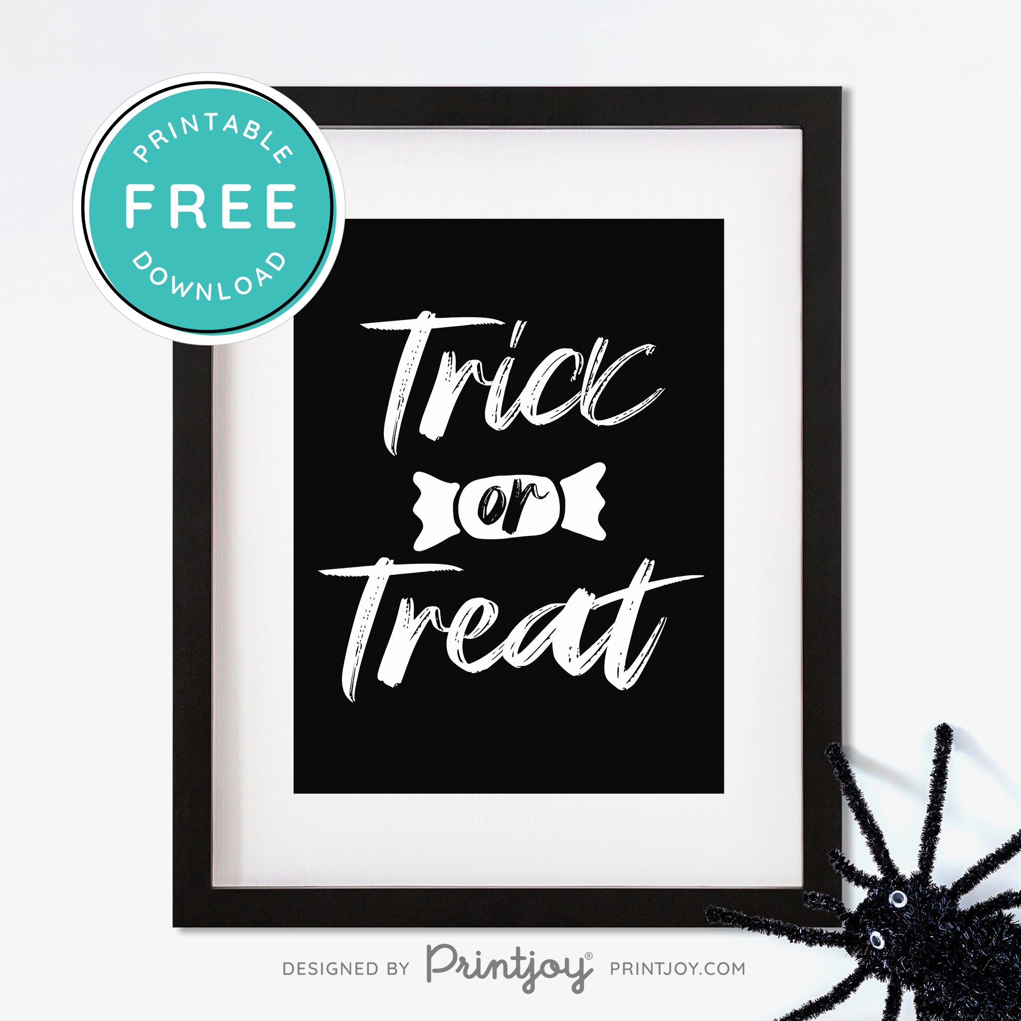 Free Printable Trick Or Treat Candy Halloween Wall Art Decor Download - Printjoy