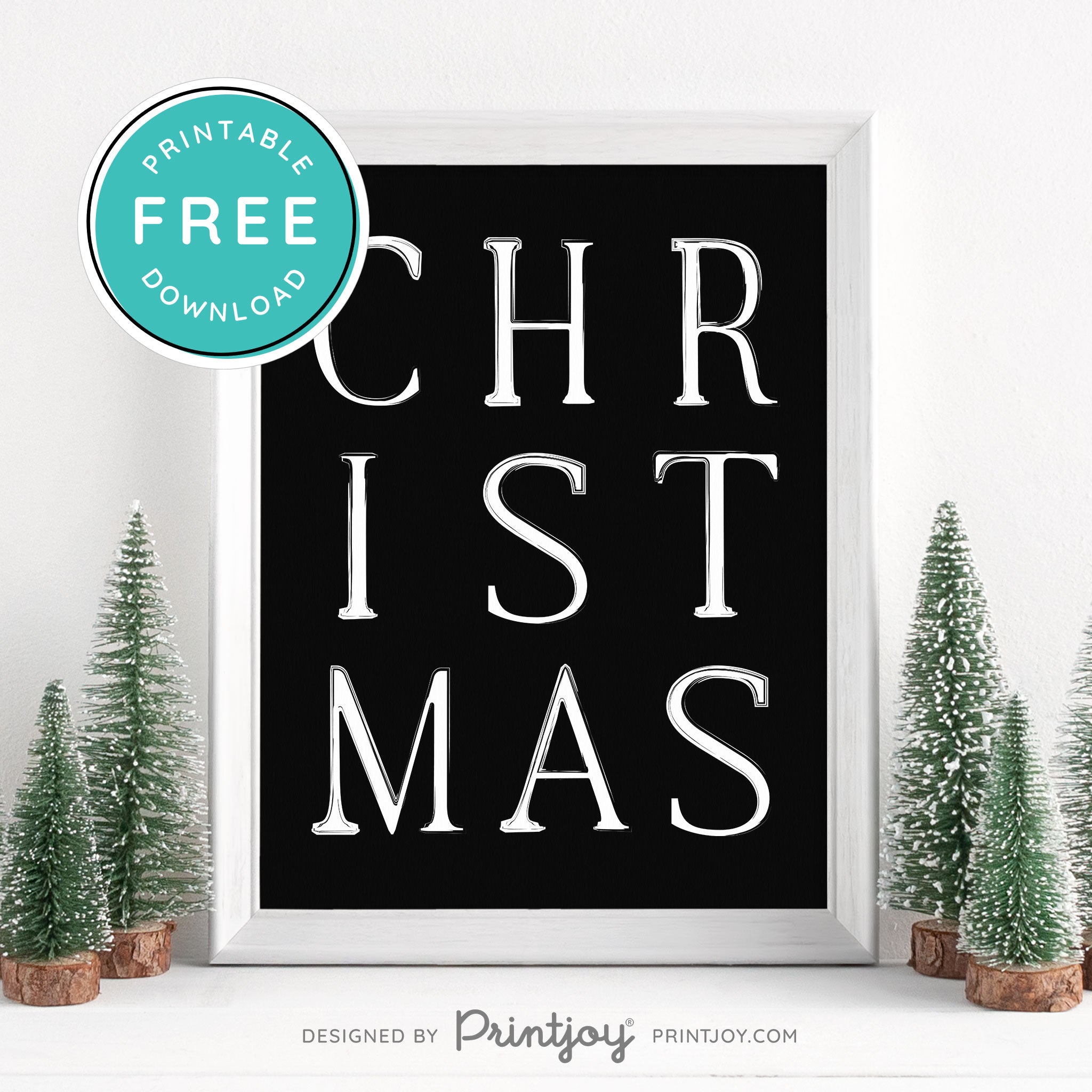 Free Printable Christmas Farmhouse Winter Wall Art Decor Download - Printjoy