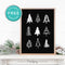 Free Printable Cute Christmas Trees Winter Wall Art Decor Download - Printjoy