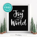 Free Printable Joy To The World Christmas Winter Snow Wall Art Decor Download - Printjoy