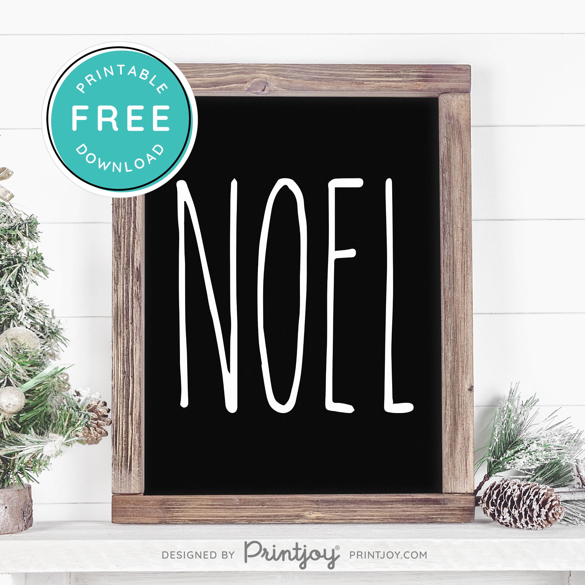 Free Printable Noel Christmas Farmhouse Winter Wall Art Decor Download - Printjoy