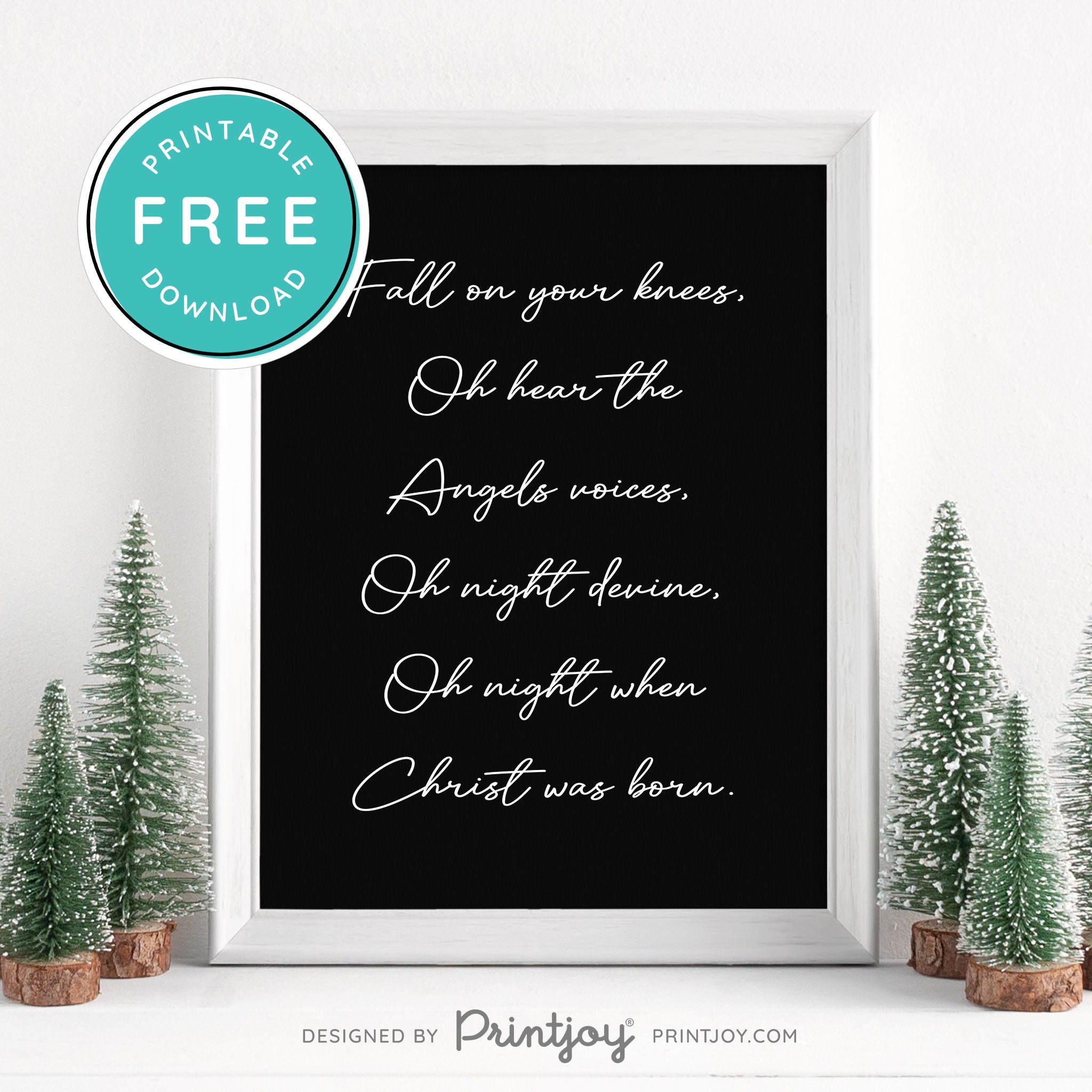 Free Printable Oh Hear The Angels Voices Christmas Wall Art Decor Download - Printjoy