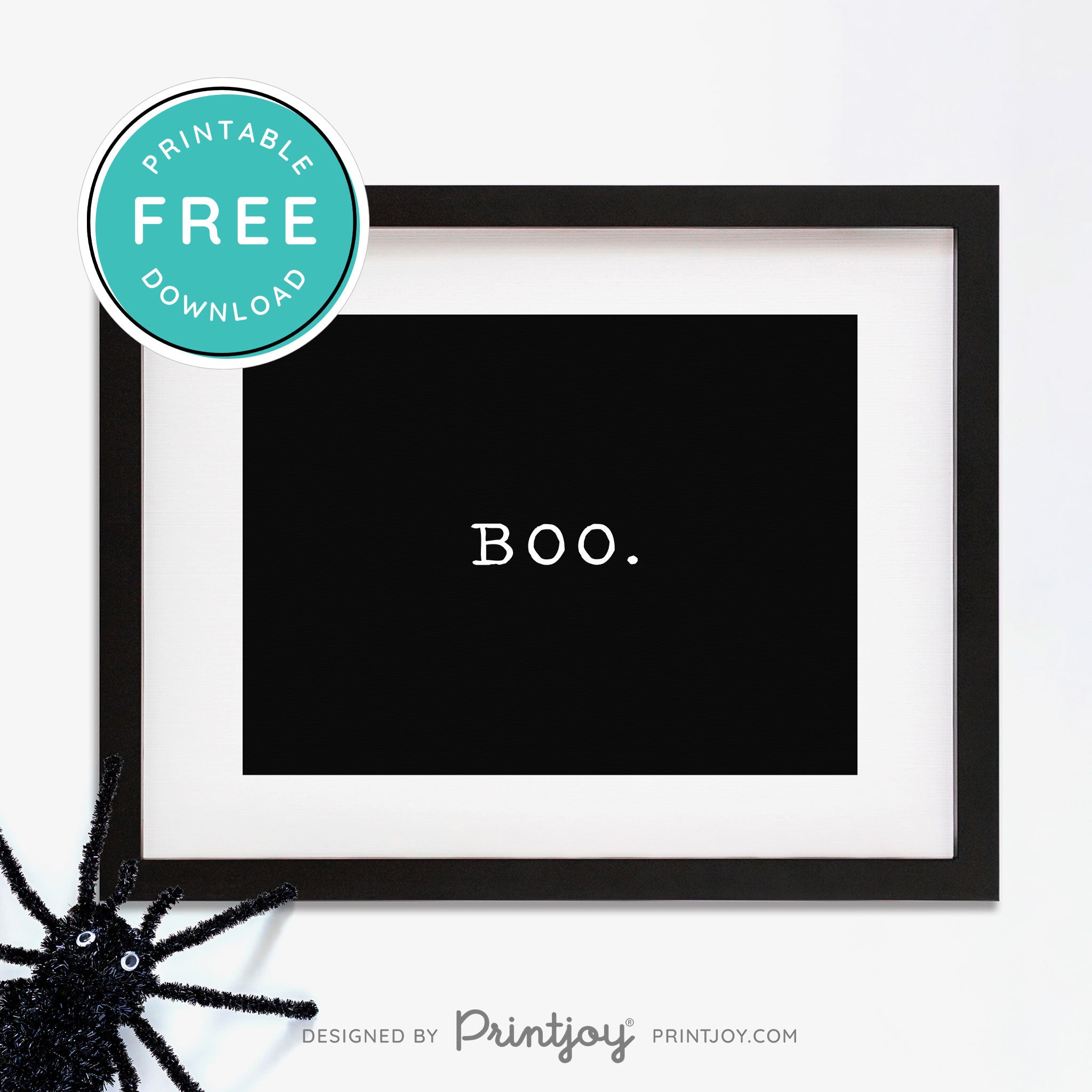 Free Printable Mini Boo Halloween Wall Art Decor Download - Printjoy