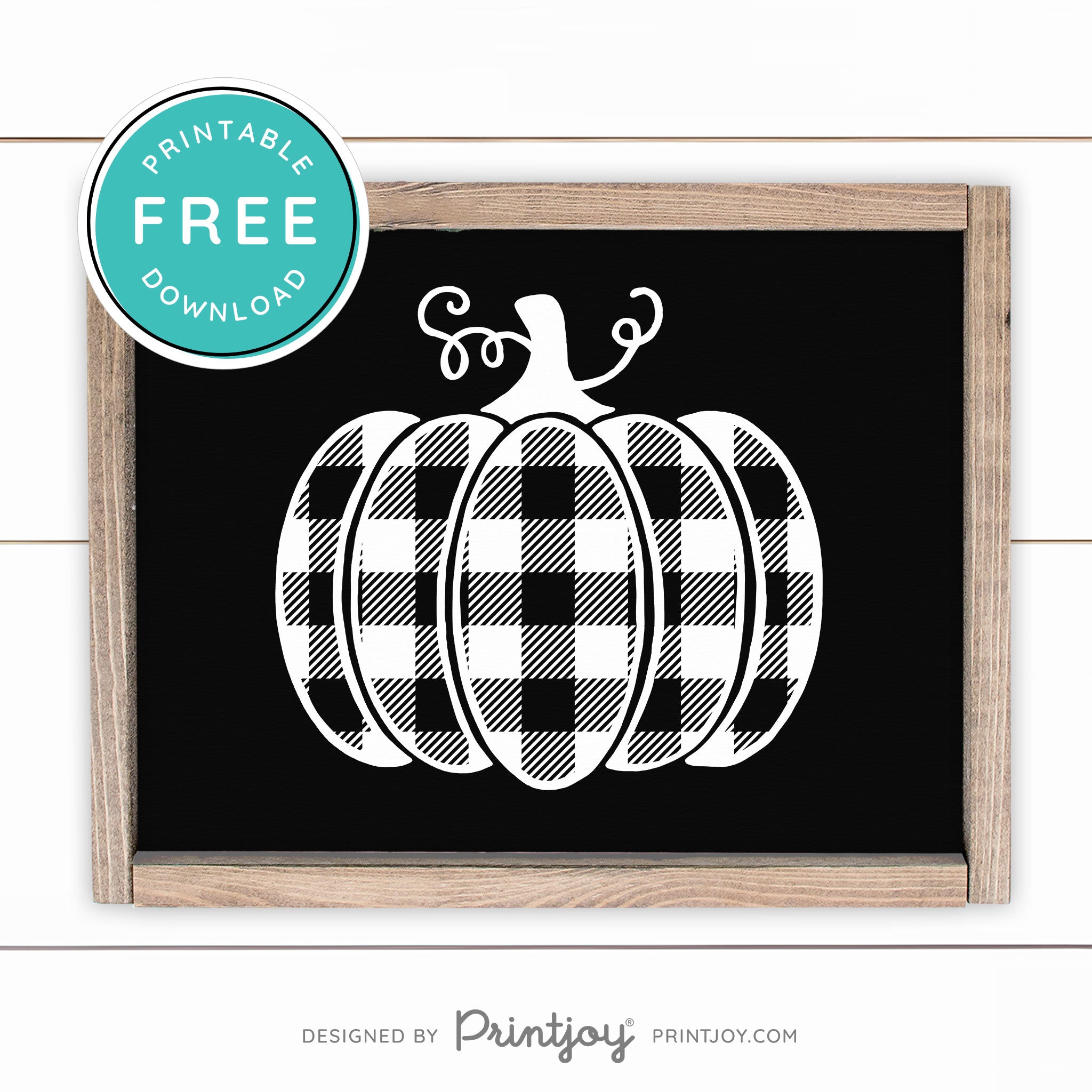 Free Printable Plaid Pumpkin Fall Wall Art Decor Download - Printjoy