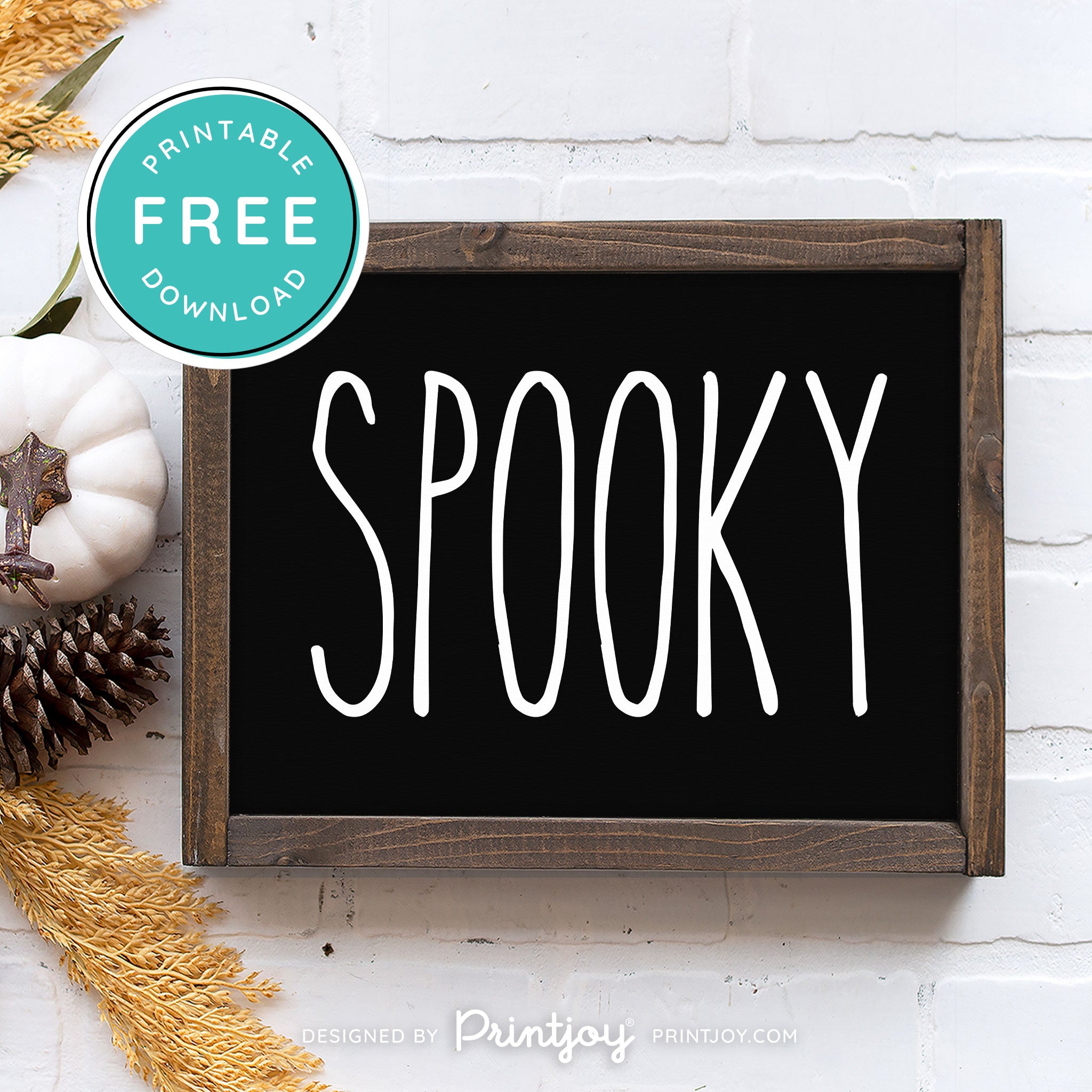 Free Printable Spooky Modern Farmhouse Halloween Wall Art Decor Download - Printjoy