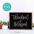 Free Printable Thankful And Blessed Modern Farmhouse Fall Wall Art Decor Download - Printjoy