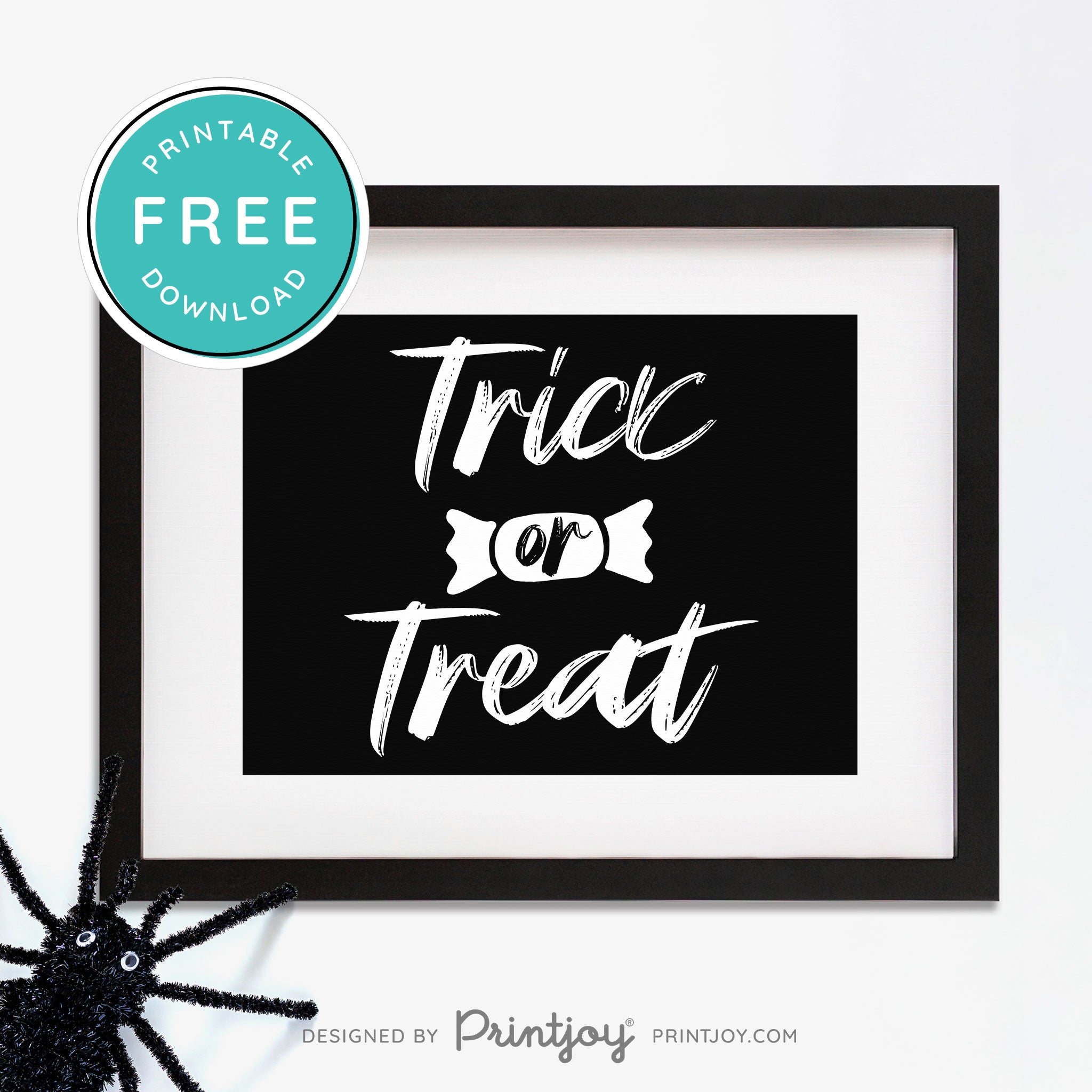 Free Printable Trick Or Treat Candy Halloween Wall Art Decor Download - Printjoy