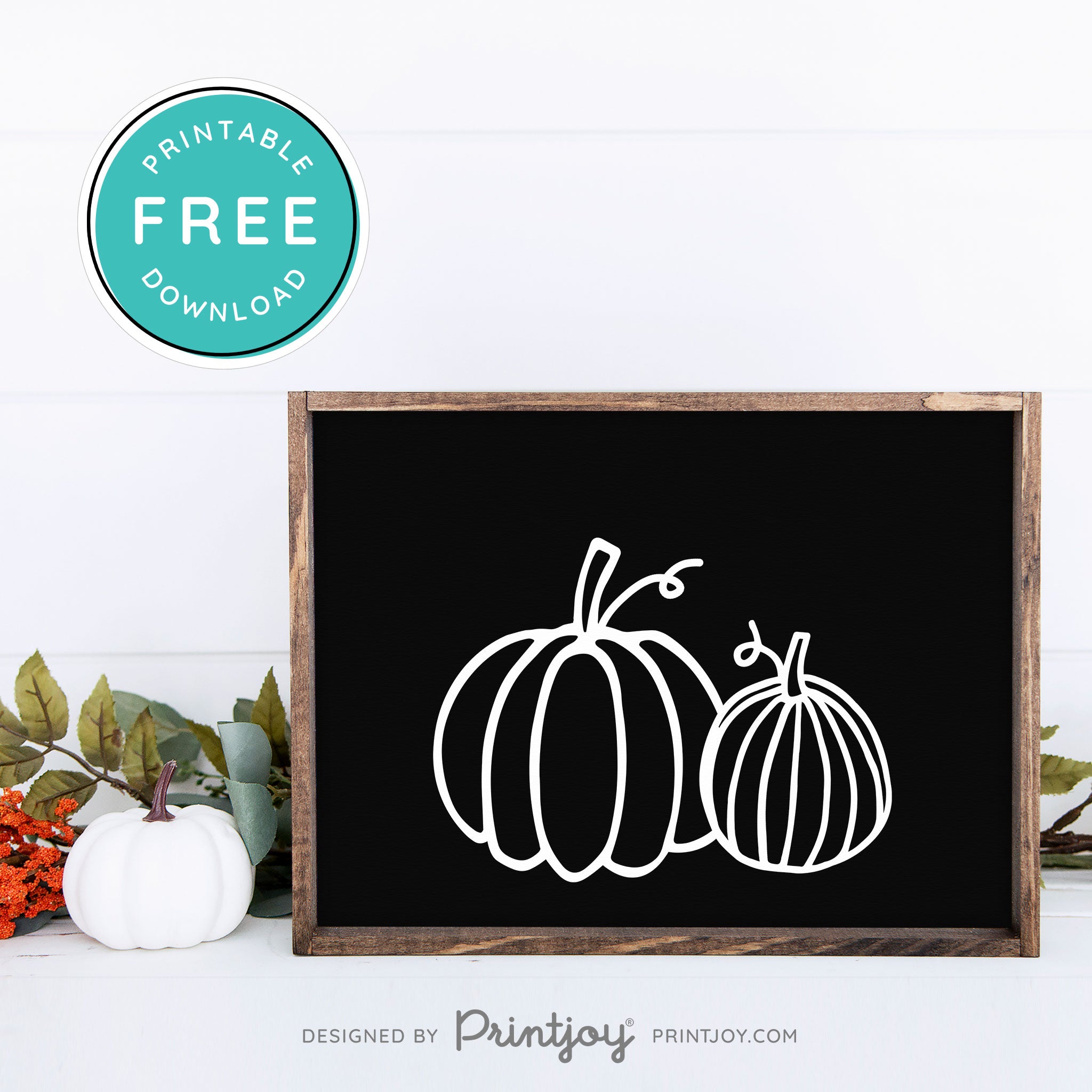 Free Printable Pumpkins Modern Farmhouse Fall Wall Art Decor Download - Printjoy