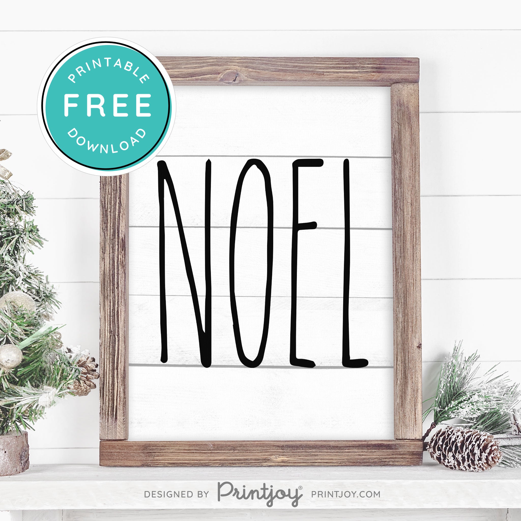 Free Printable Noel Christmas Farmhouse Winter Wall Art Decor Download - Printjoy