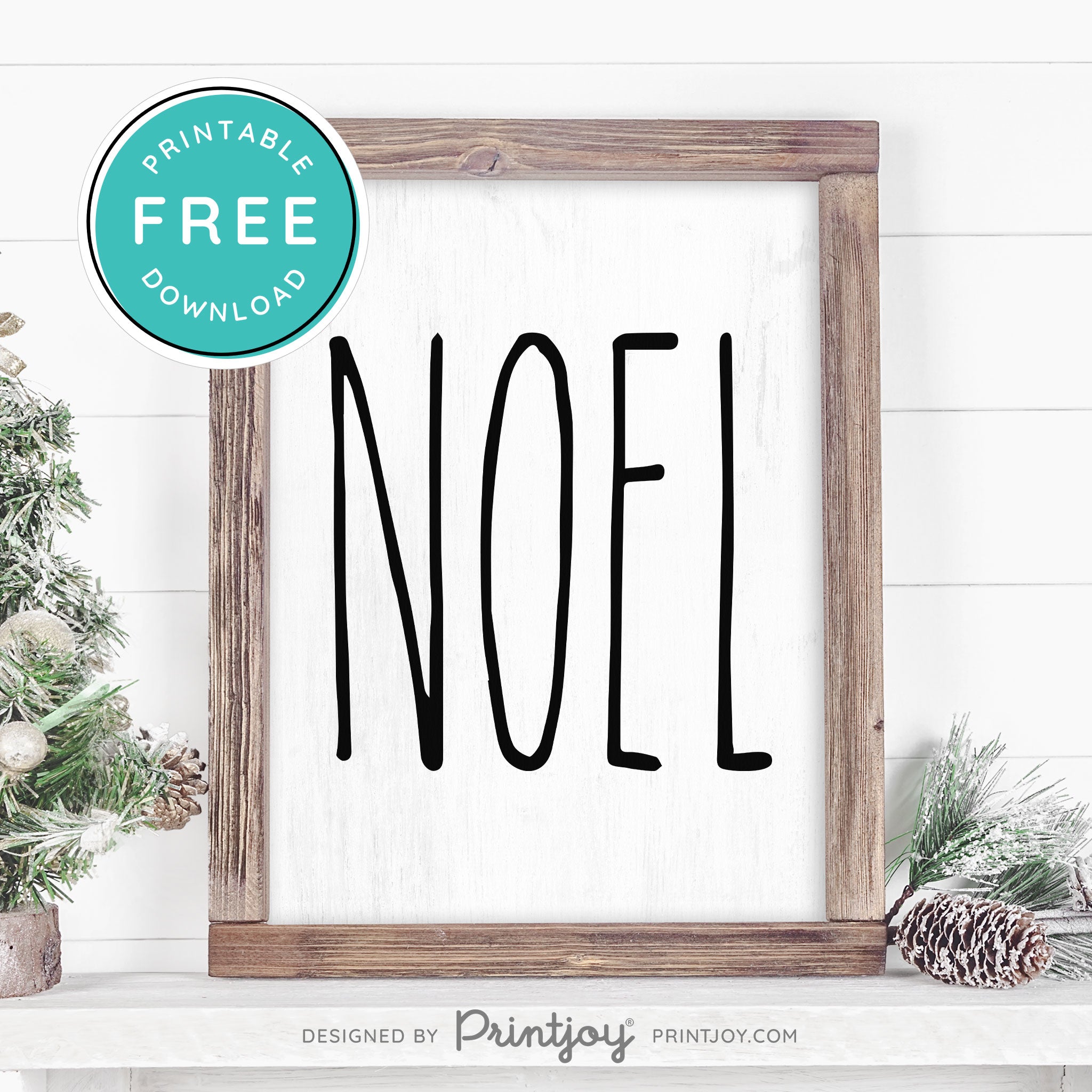 Free Printable Noel Christmas Farmhouse Winter Wall Art Decor Download - Printjoy