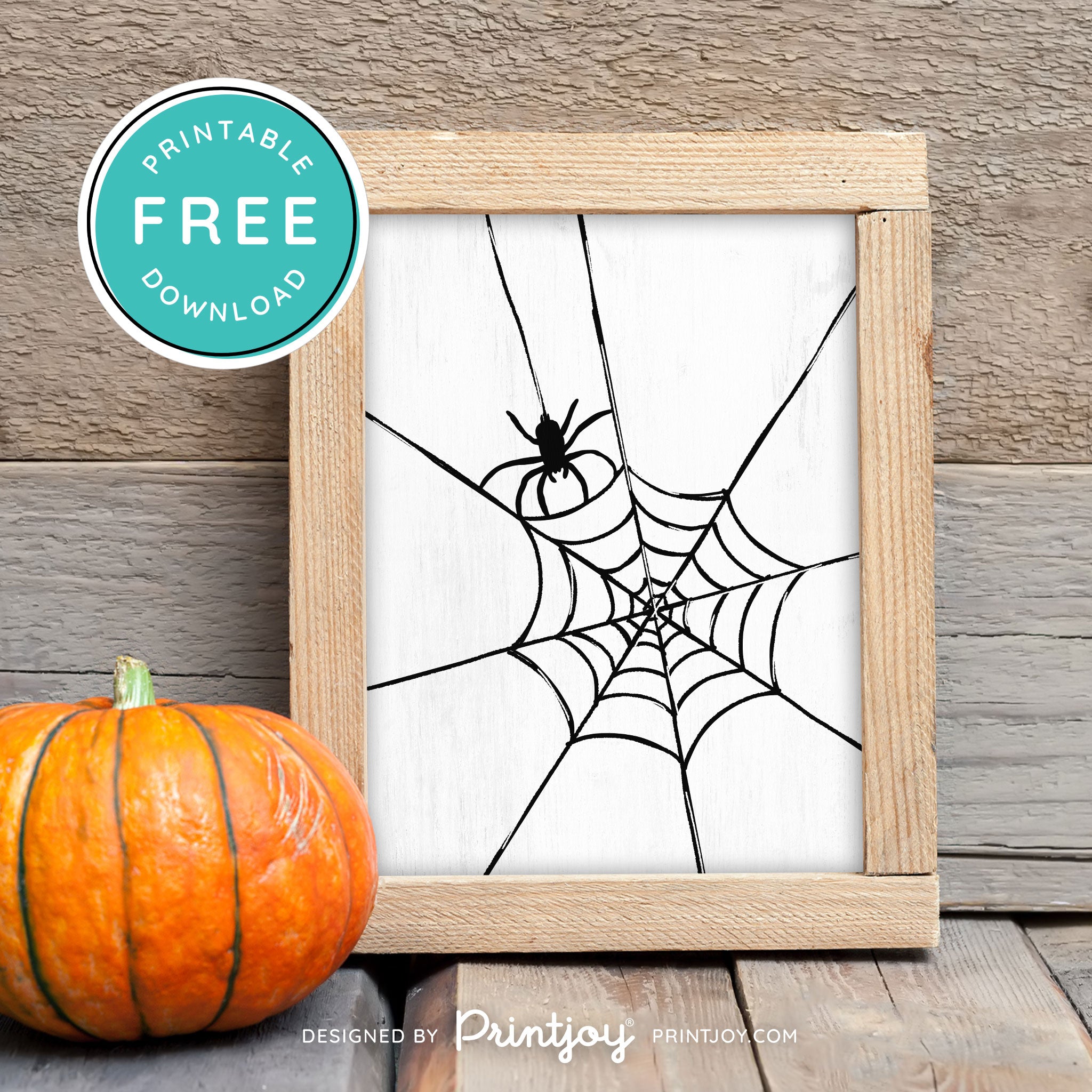 Free Printable Creepy Spider Web Halloween Wall Art Decor Download - Printjoy