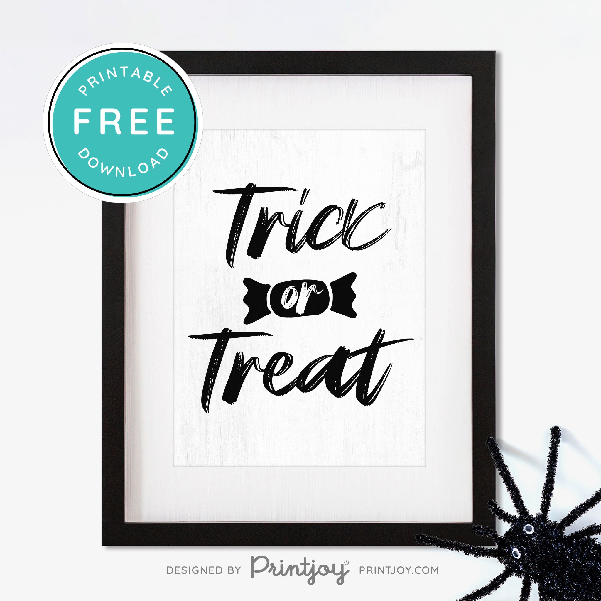 Free Printable Trick Or Treat Candy Halloween Wall Art Decor Download - Printjoy