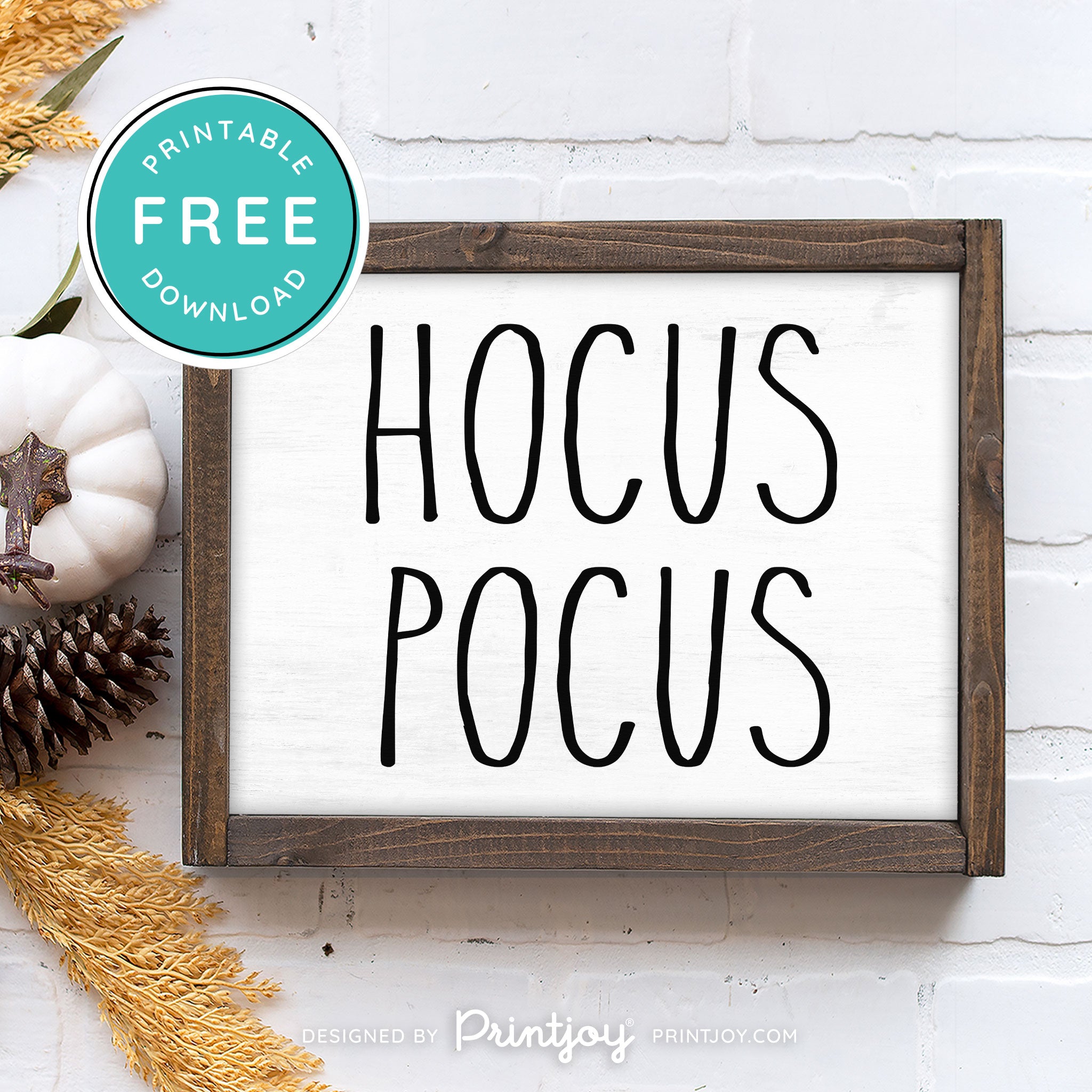 Free Printable Hocus Pocus Modern Farmhouse Halloween Wall Art Decor Download - Printjoy