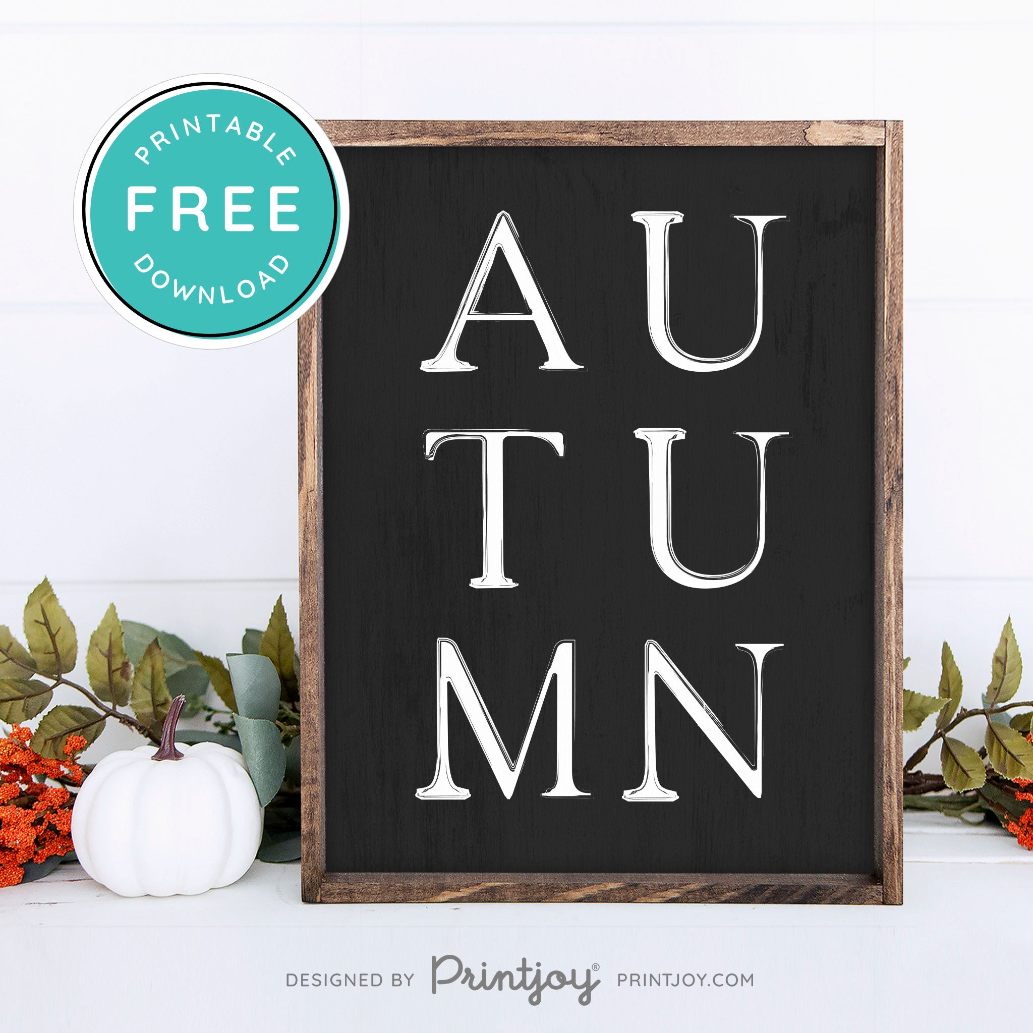 Free Printable Autumn Letters Modern Farmhouse Fall Wall Art Decor Download - Printjoy