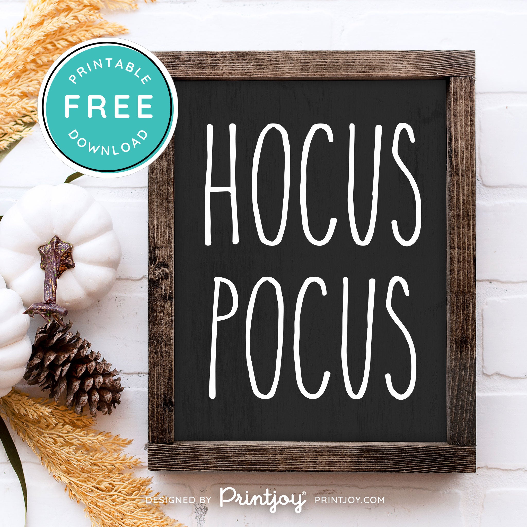 Free Printable Hocus Pocus Modern Farmhouse Halloween Wall Art Decor Download - Printjoy