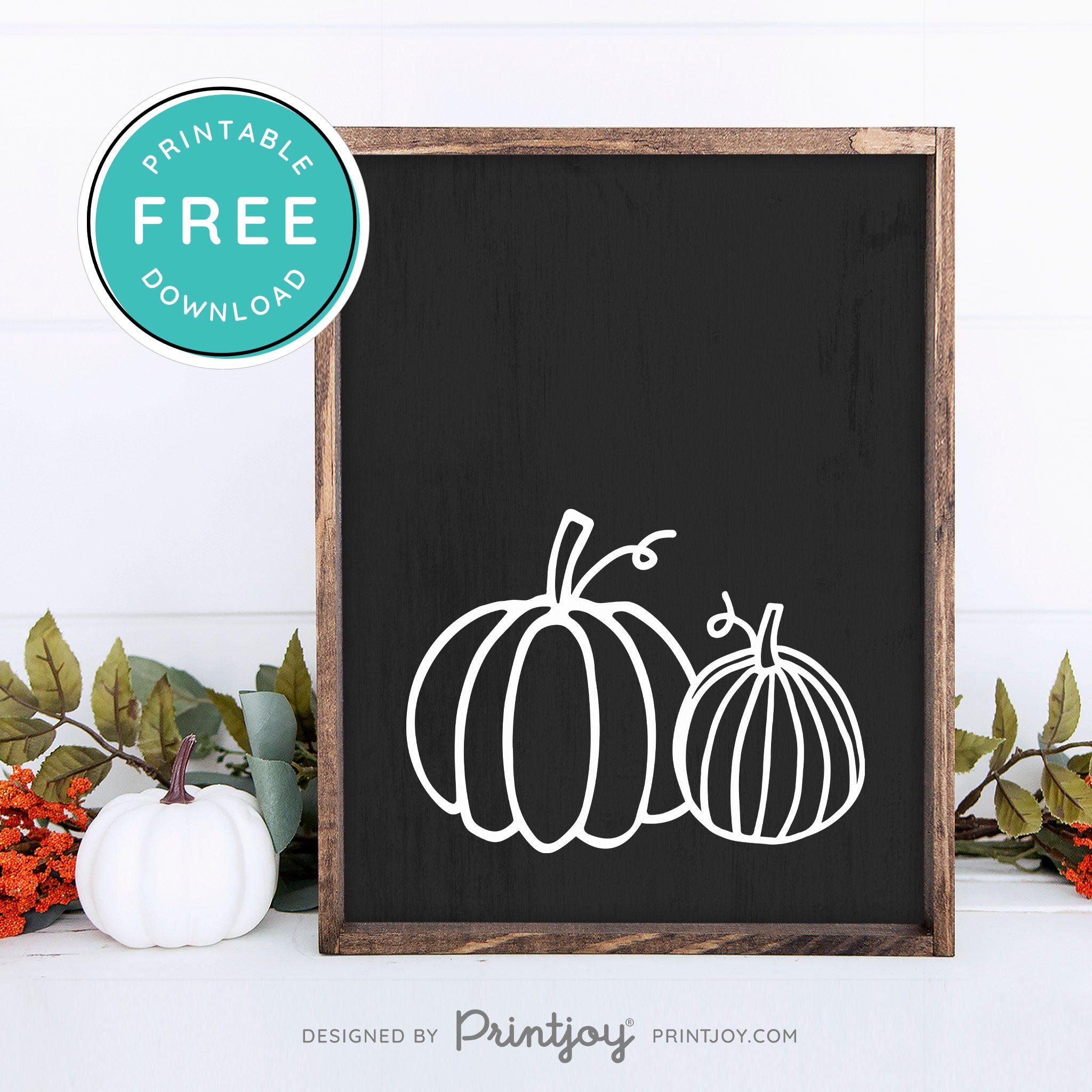 Free Printable Pumpkins Modern Farmhouse Fall Wall Art Decor Download - Printjoy