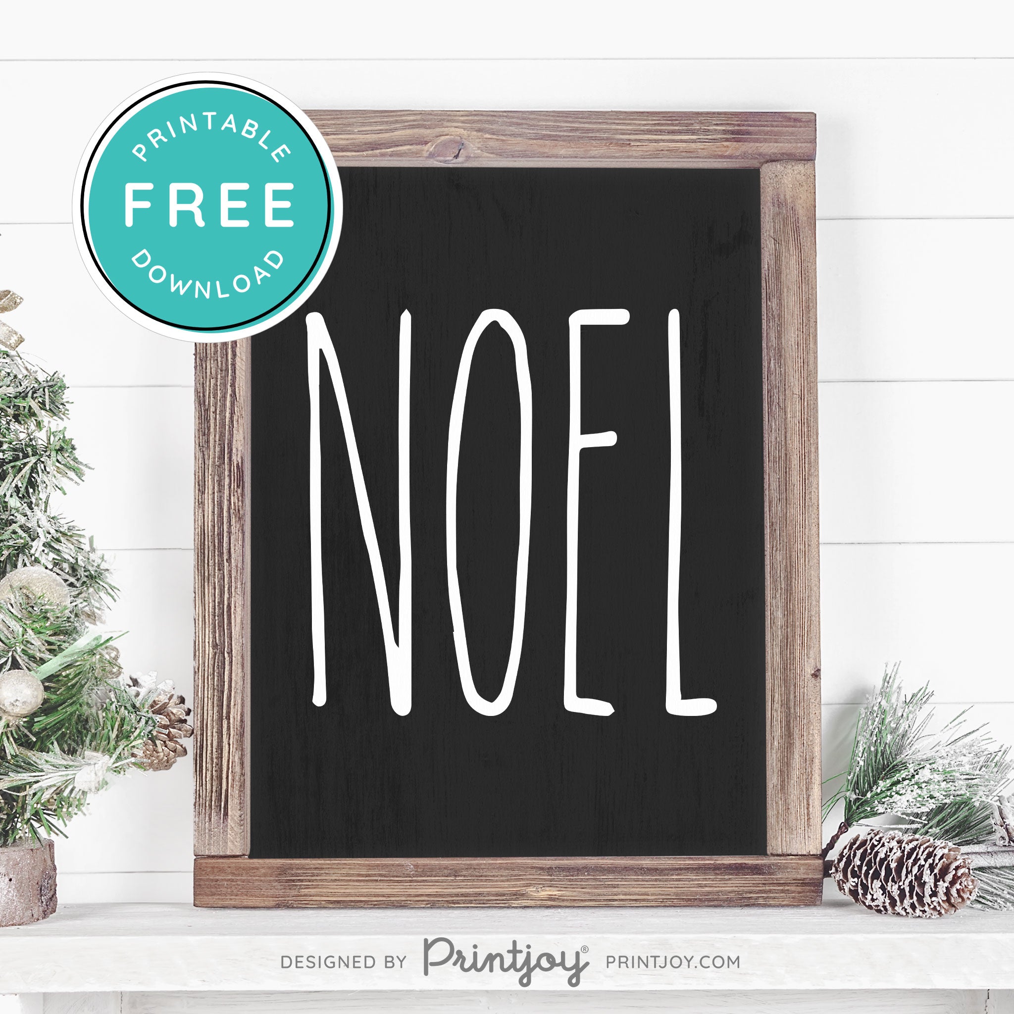 Free Printable Noel Christmas Farmhouse Winter Wall Art Decor Download - Printjoy