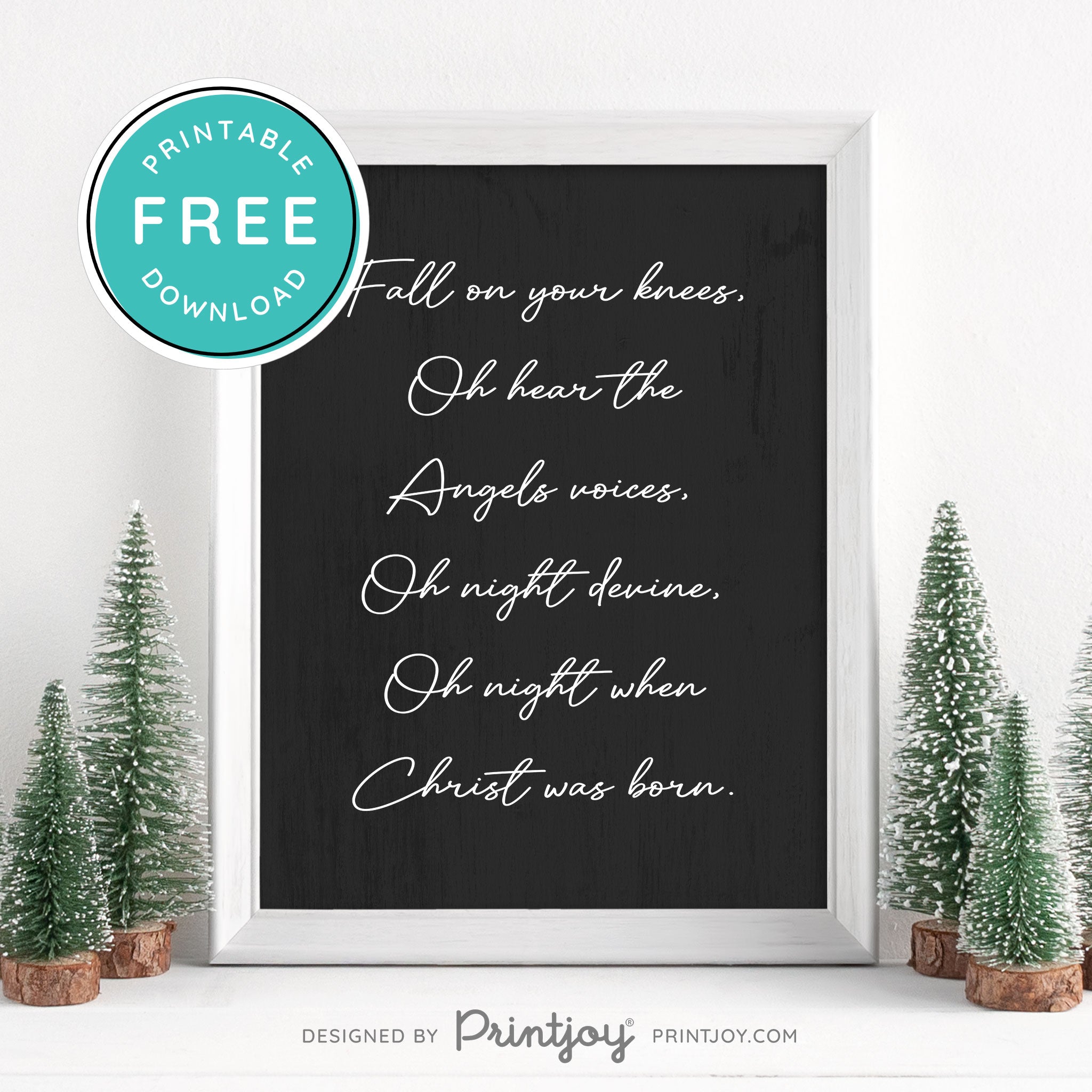 Free Printable Oh Hear The Angels Voices Christmas Wall Art Decor Download - Printjoy