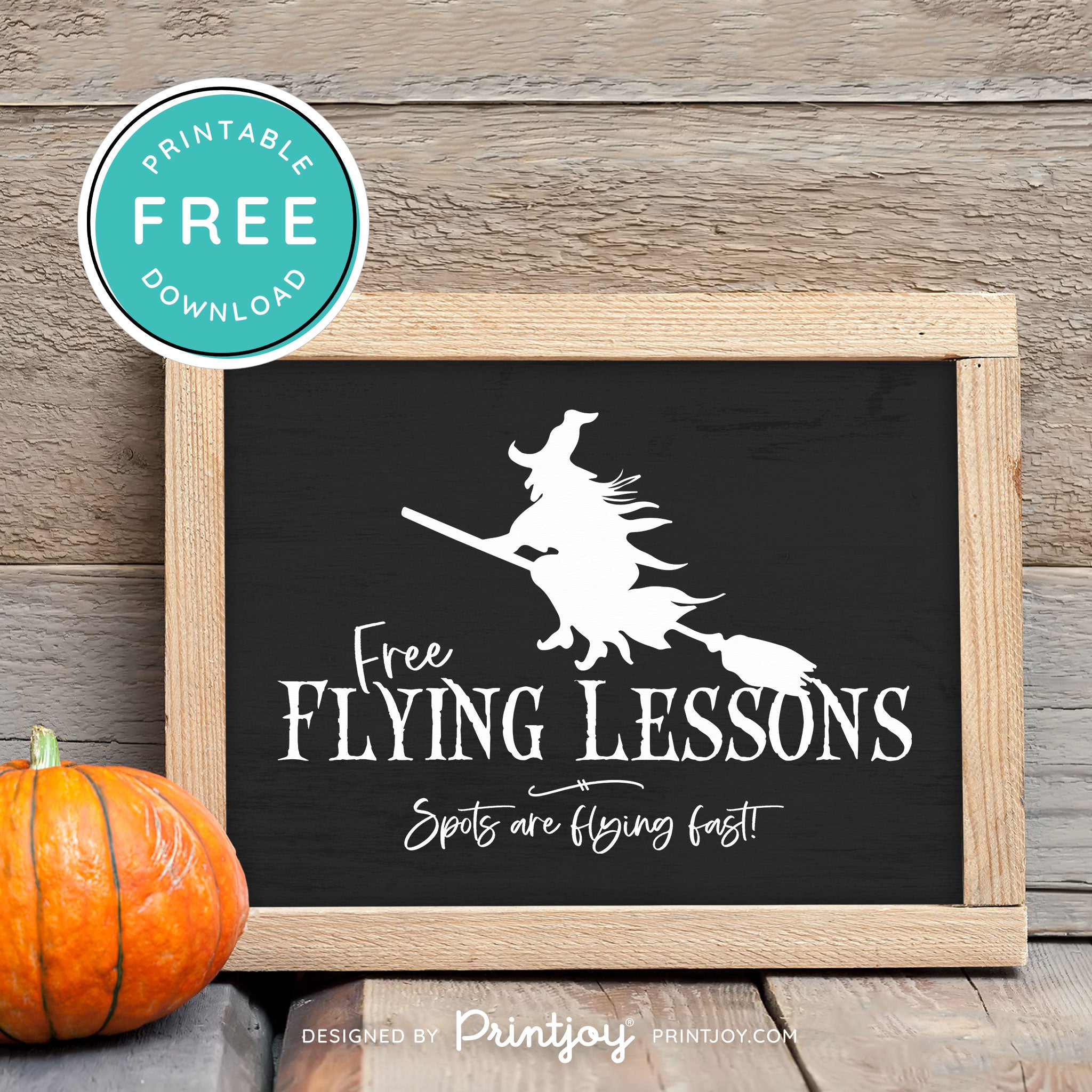 Free Printable Broom Flying Lessons Witch Halloween Wall Art Decor Download - Printjoy